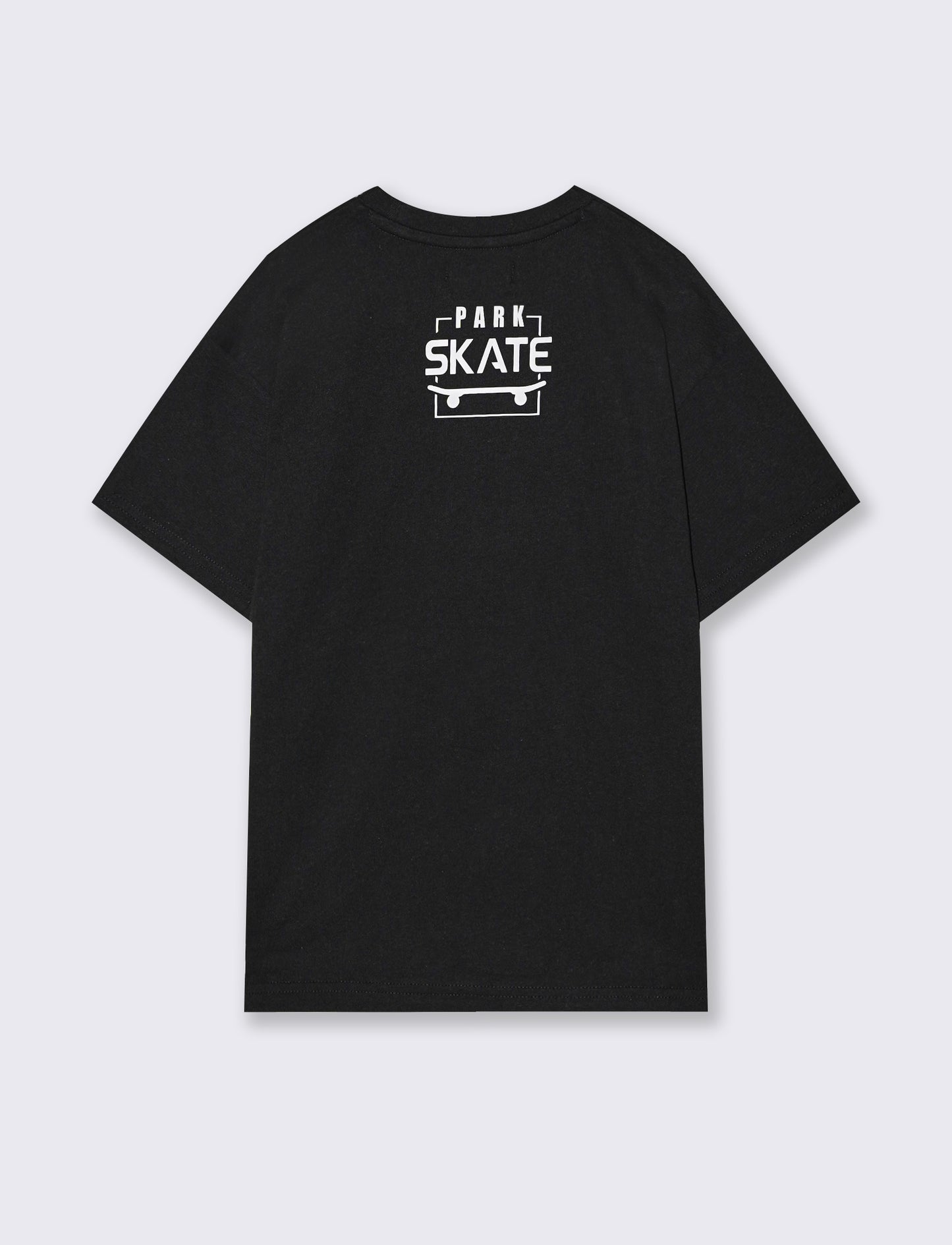 T-shirt in cotone con tasca e stampa - Nero