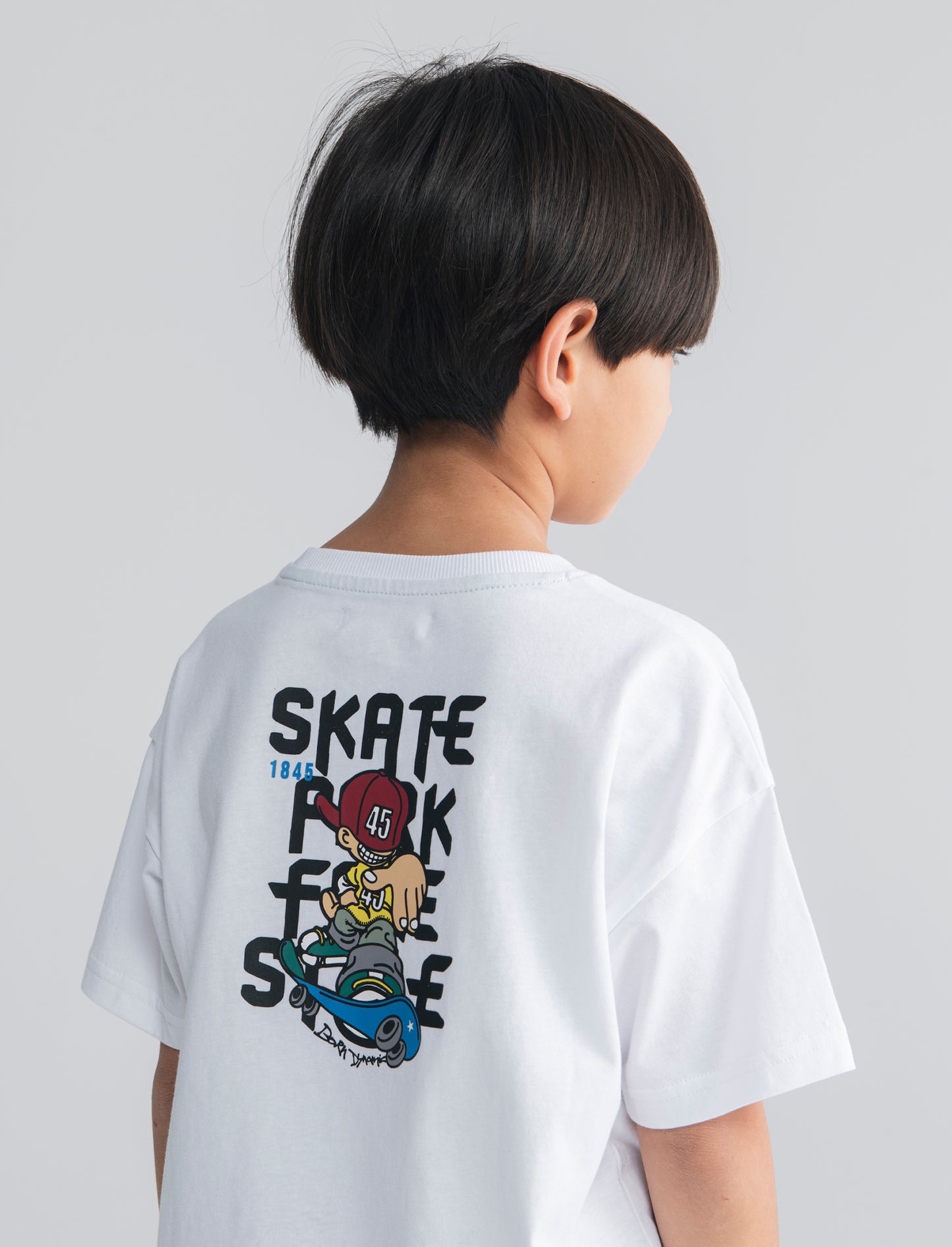 T-shirt Skatepark in cotone loose style - Bianco