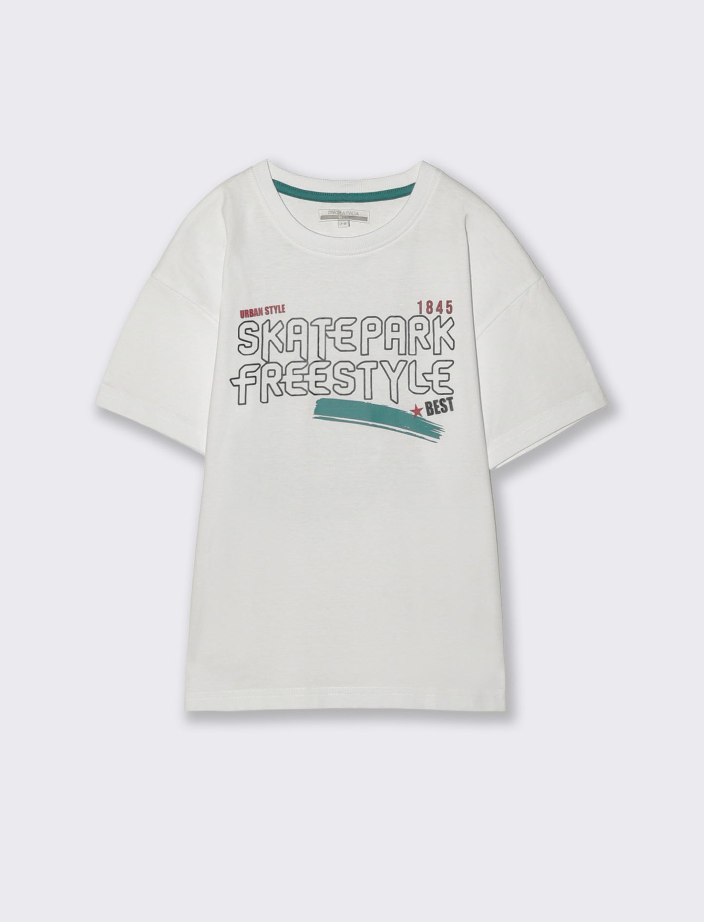 T-shirt Skatepark in cotone loose style - Bianco
