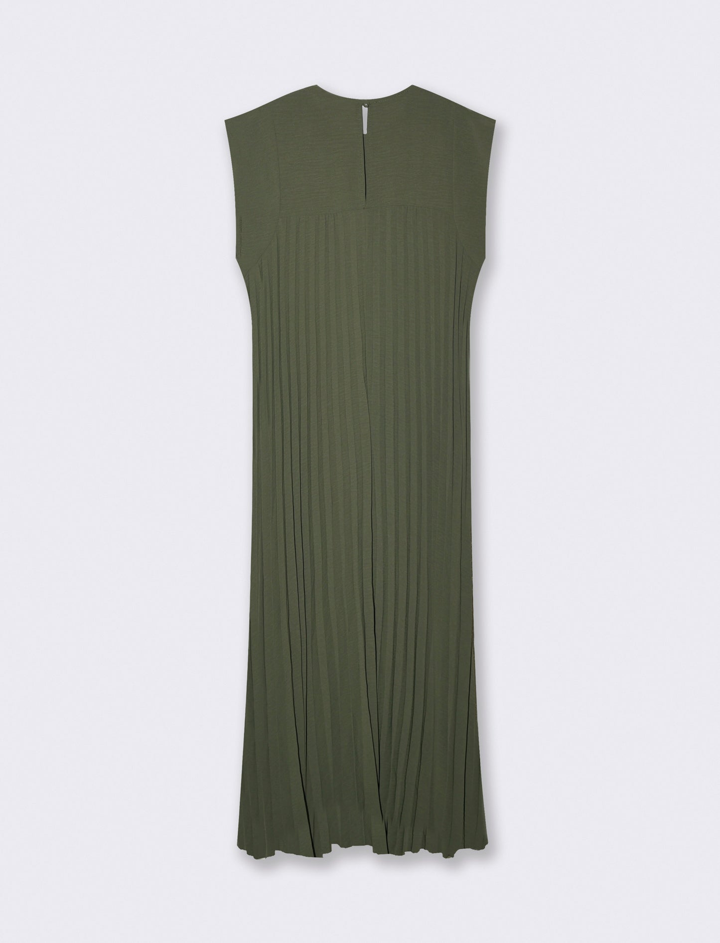 vestito lungo plisset giro manica - Verde militare