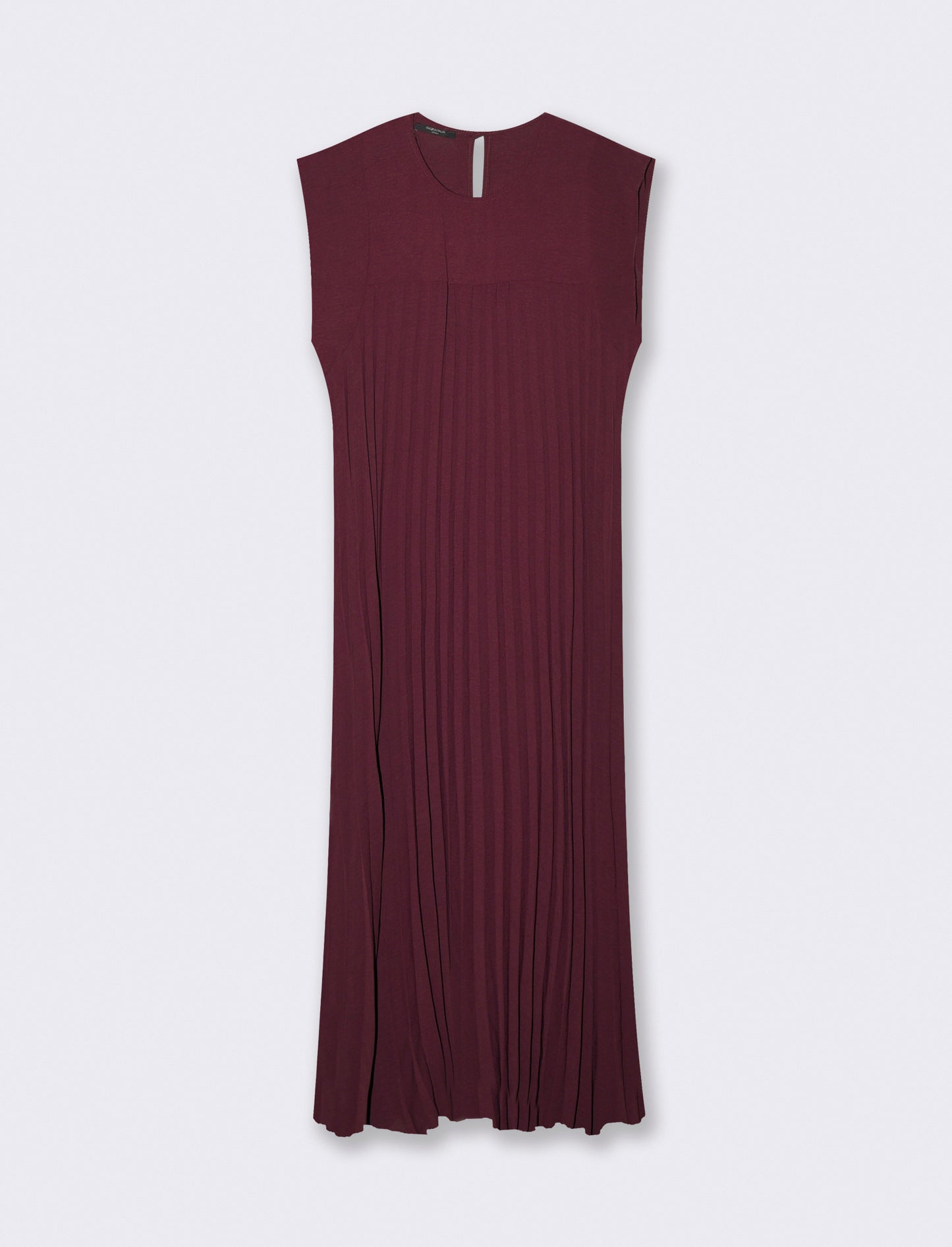 vestito lungo plisset giro manica - Rosso india