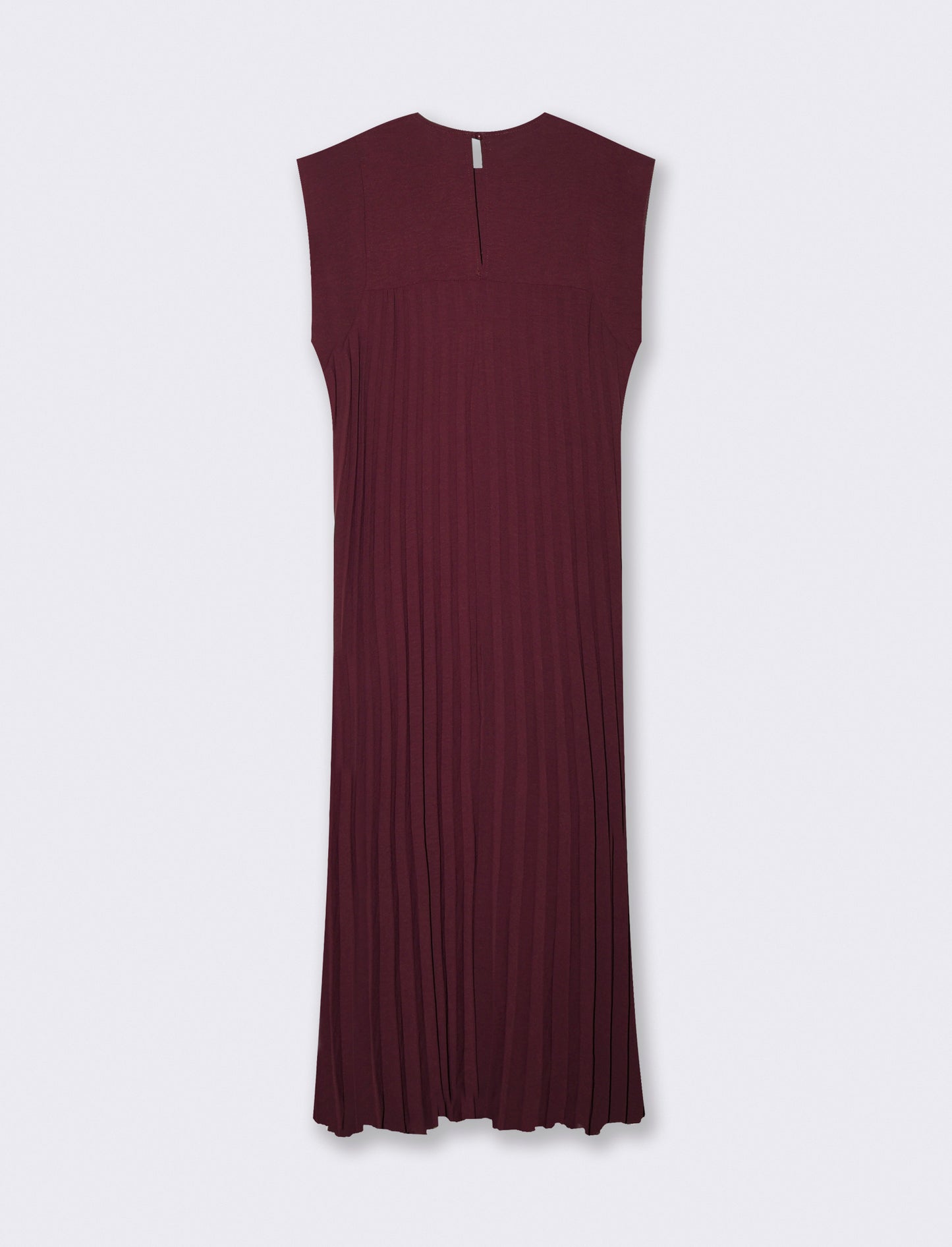 vestito lungo plisset giro manica - Rosso india