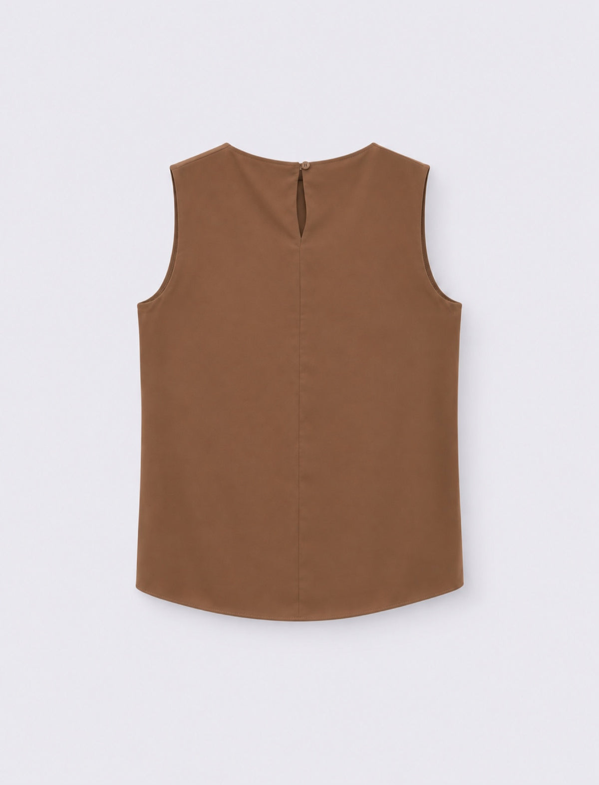 Top smanicato con scollo sciallato - Cacao