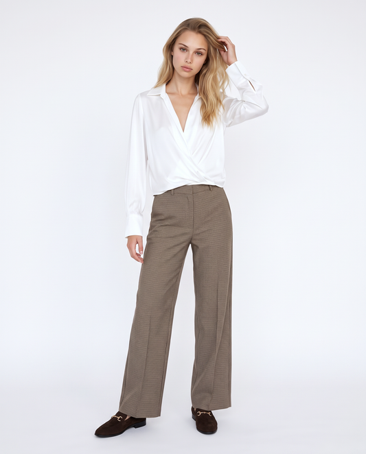 Asymmetric wrap blouse - White