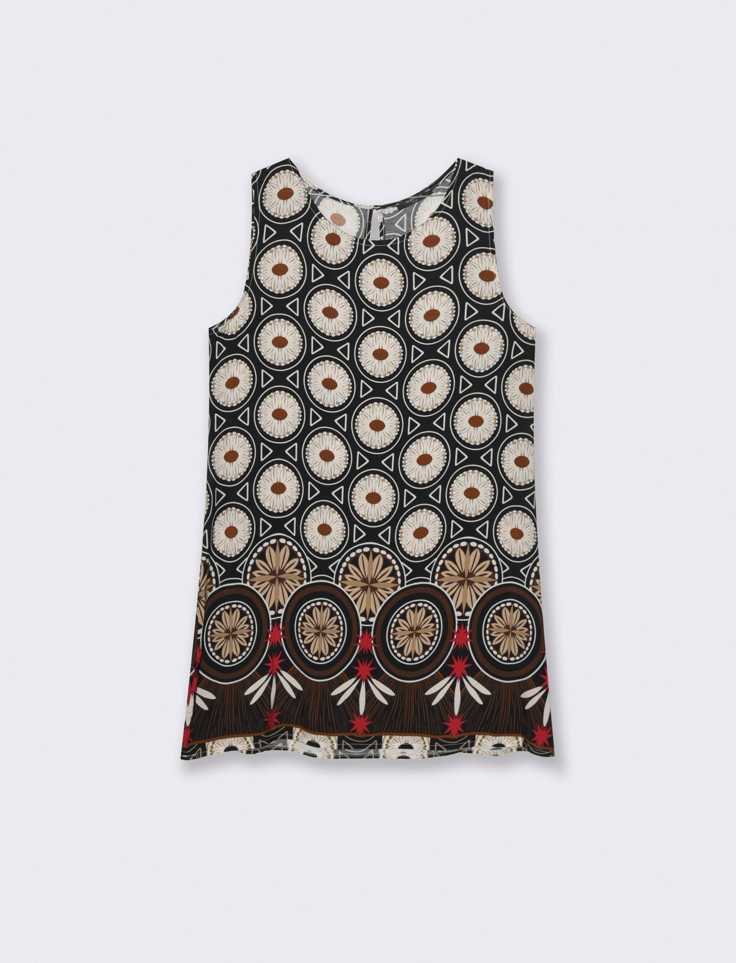vestito in viscosa stampato - Nero