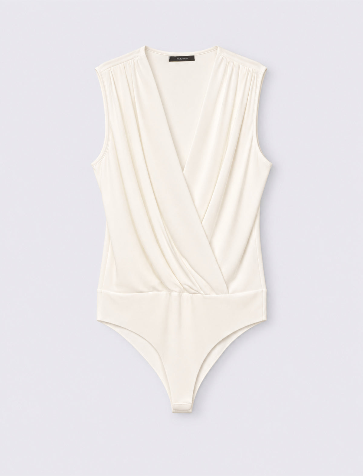 Body con scollo incrociato - Bianco panna