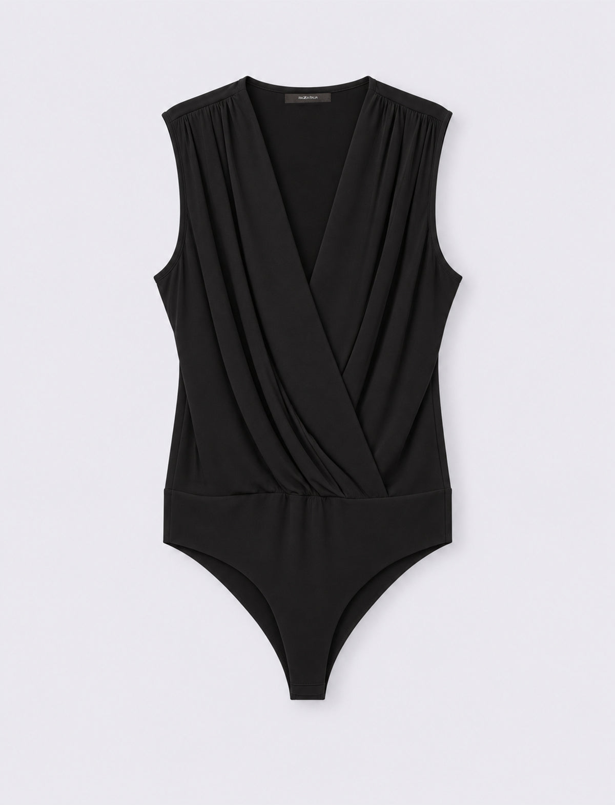Body con scollo incrociato - Nero