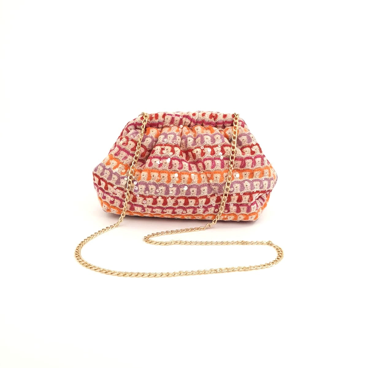 Pochette donna fantasia morbida con tracolla - Fuxia