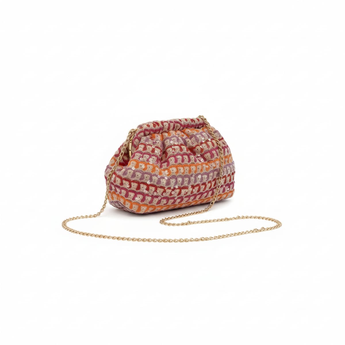 Pochette donna fantasia morbida con tracolla - Fuxia