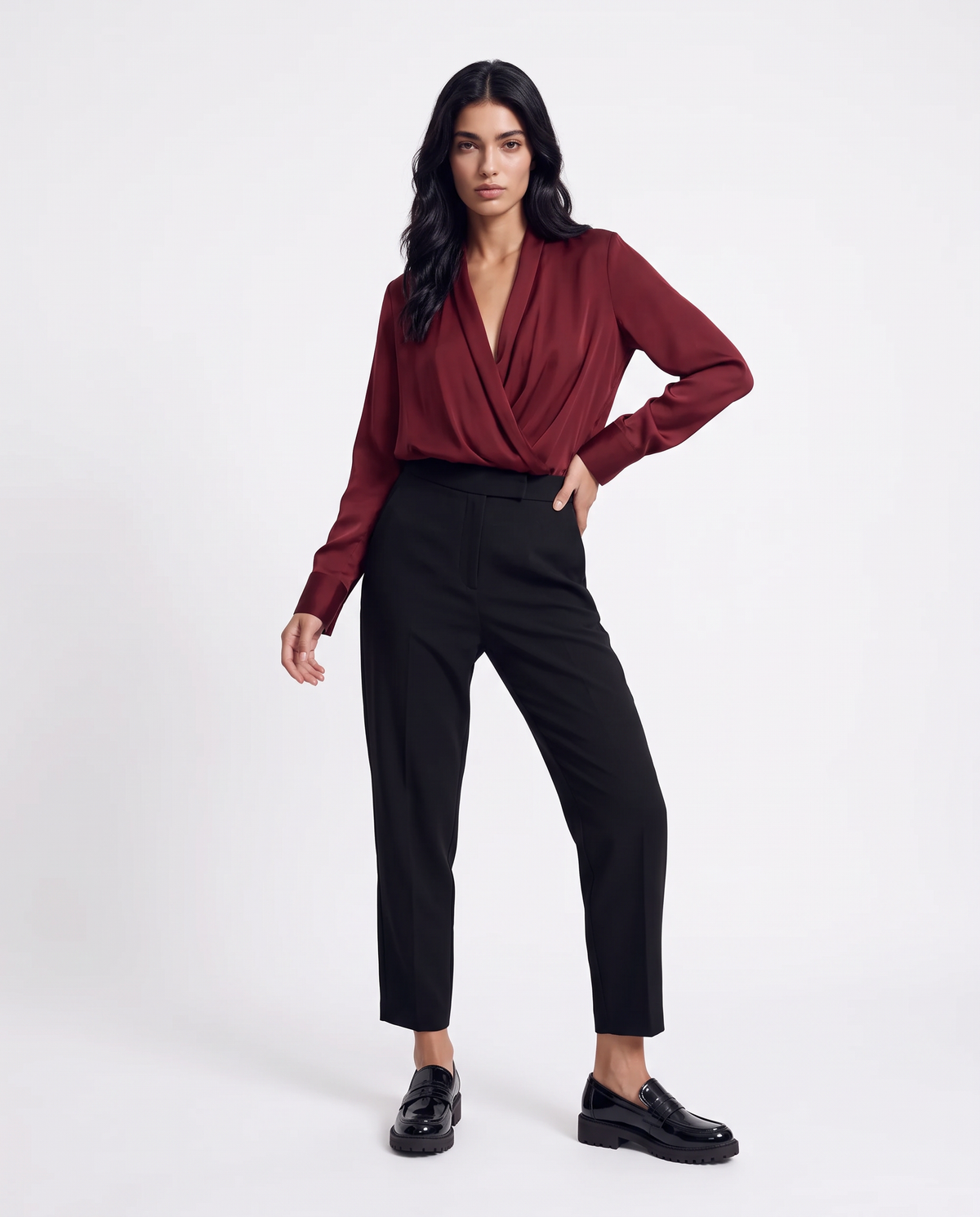 Casacca con scollo a incrocio - Vinaccia