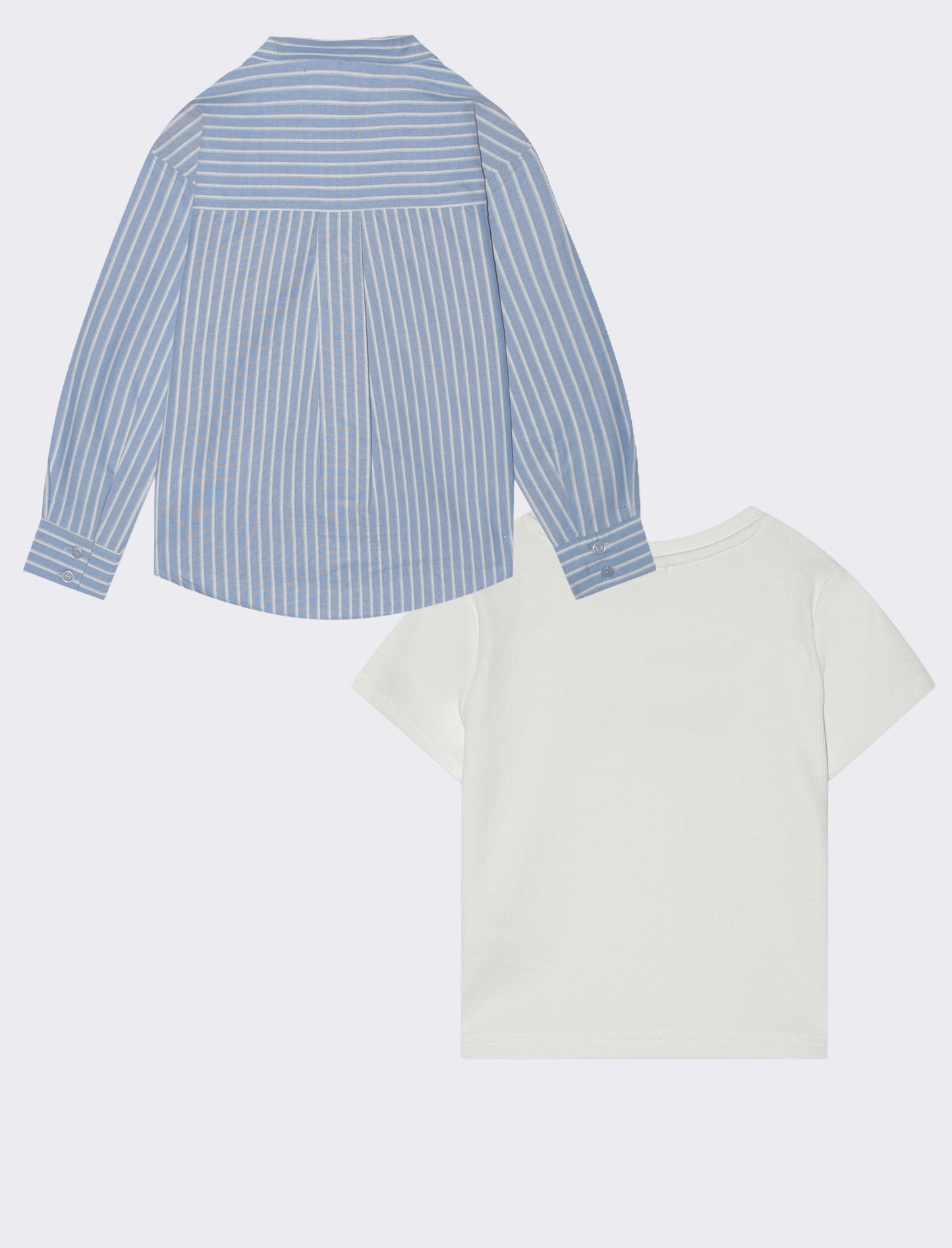 Set camicia e t-shirt slim cropped - Righe