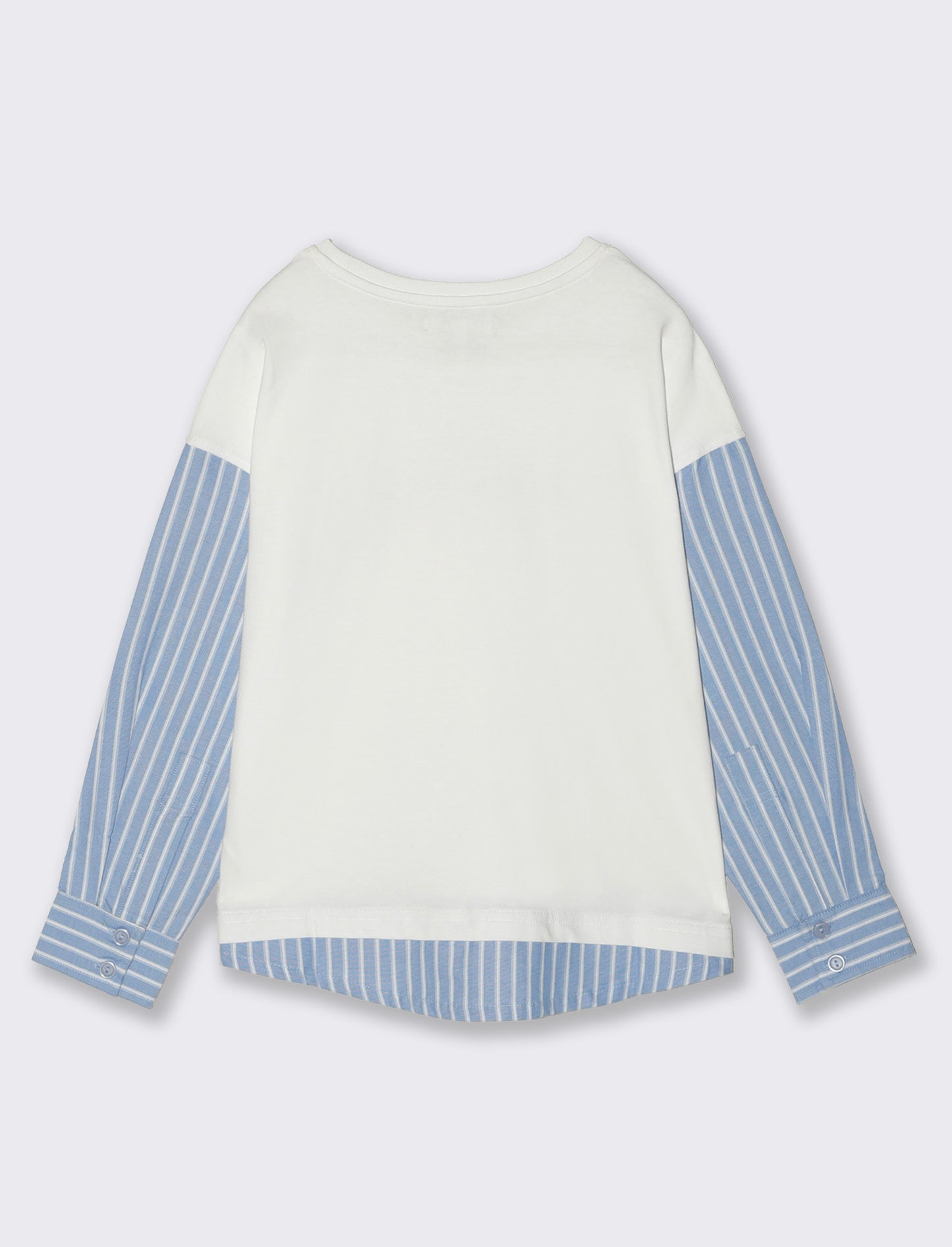 T-shirt bambina con maniche a contrasto - Righe