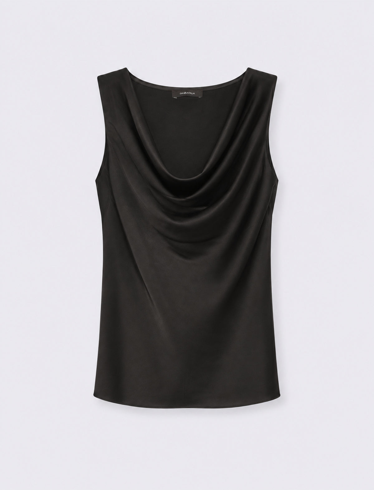 Top drappeggiato morbido - Nero