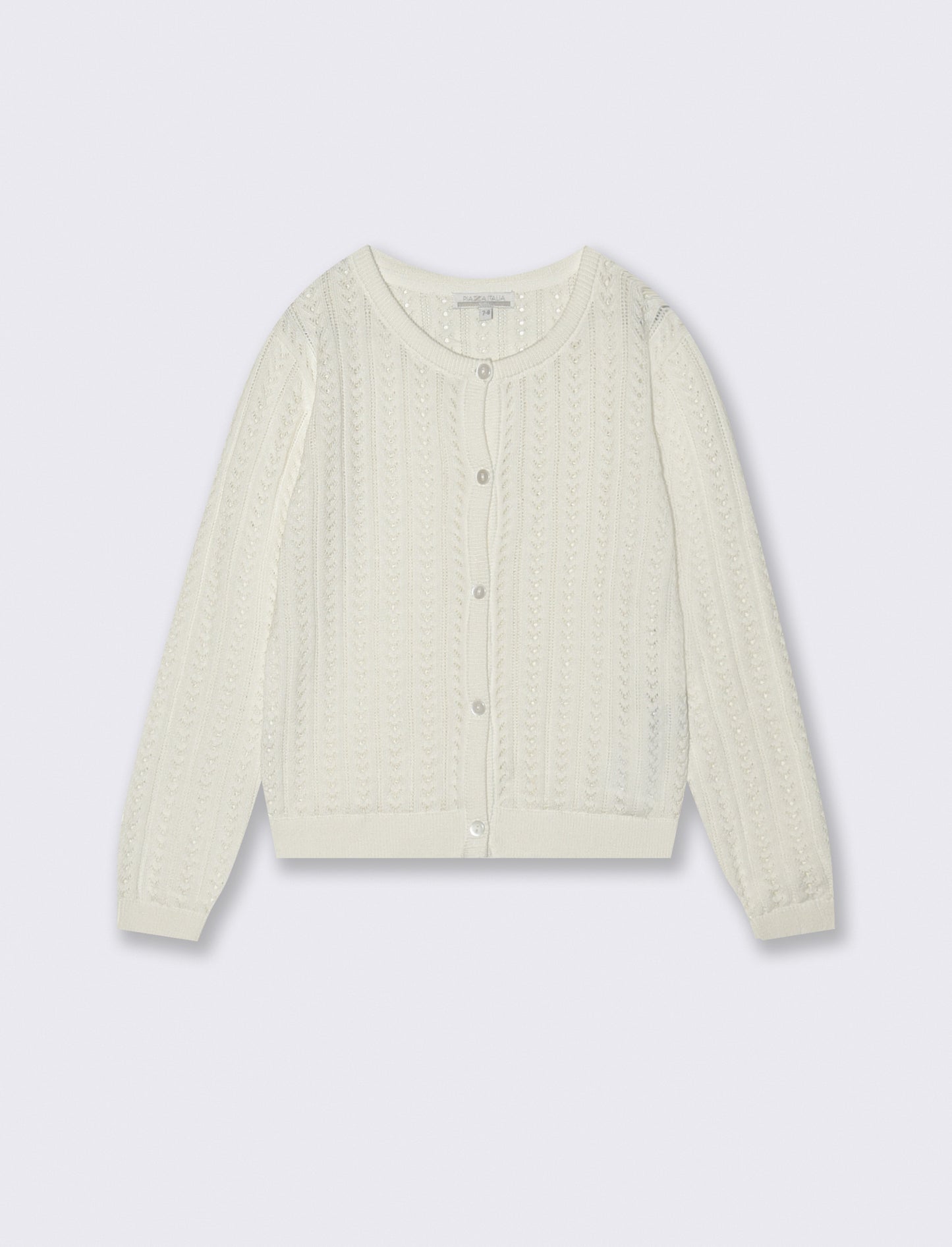 Cotton openwork cardigan for girl - White