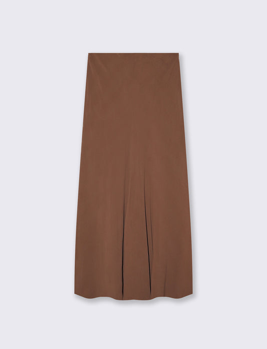 This long skirt is a perfect blend of comfort and elegance, designed specifically for women who appr - Brown