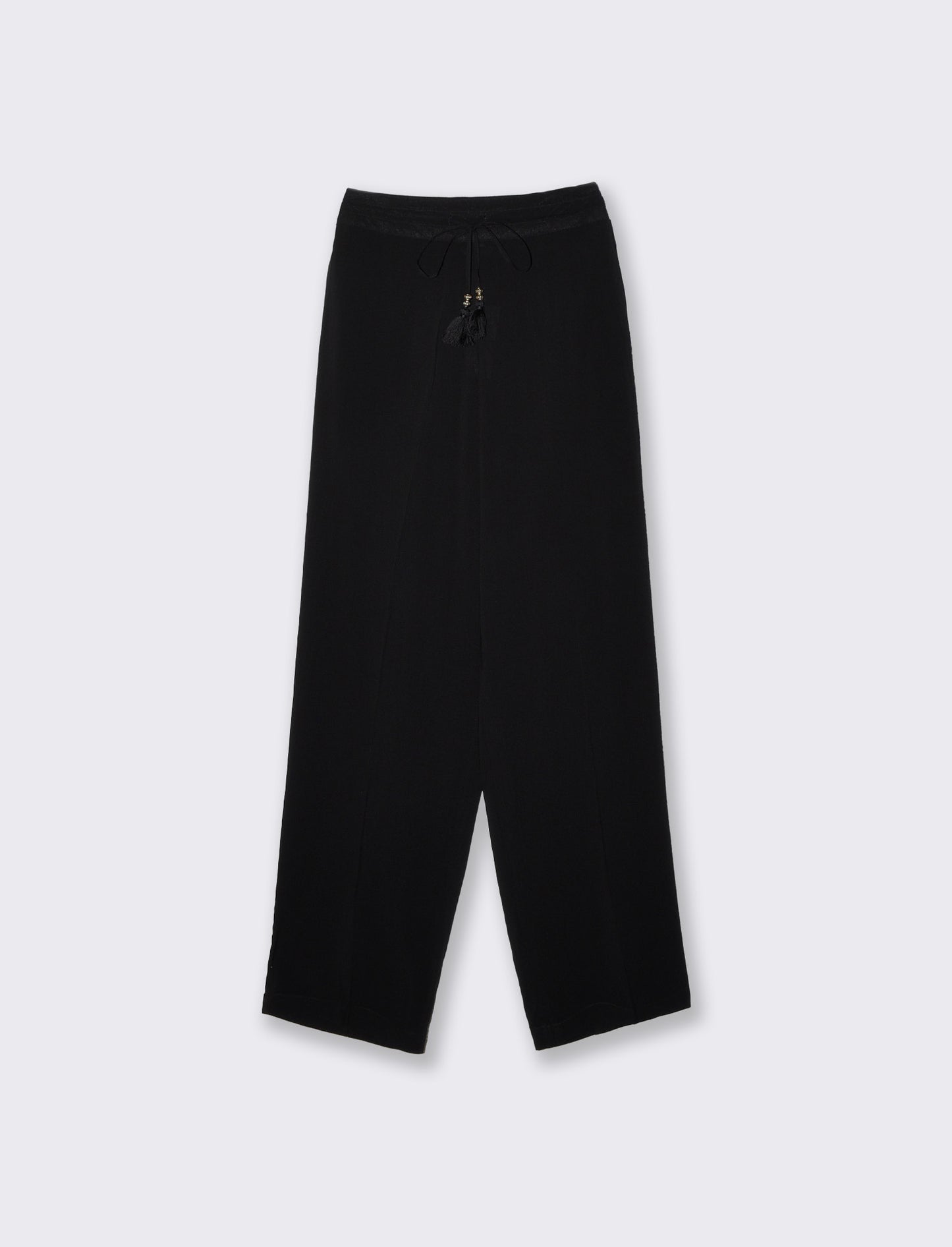 Pantaloni elasticizzati con coulisse vita - Nero