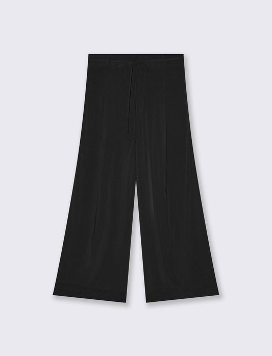 Pantalone Coulotte con Elastico e Coulisse - Nero
