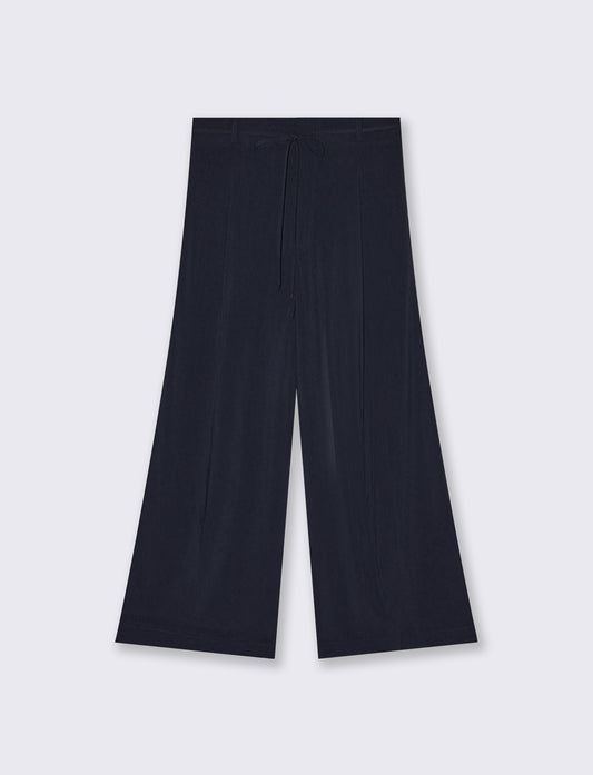 Pantalone Coulotte con Elastico e Coulisse - Blu
