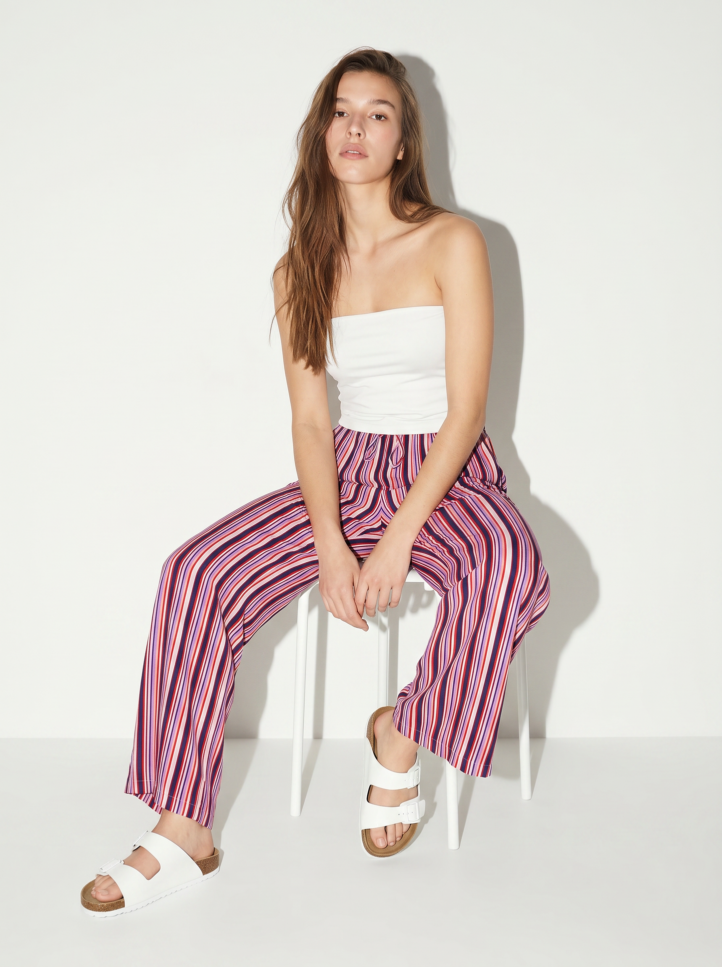 Pantalone lungo stampato in tessuto leggero - var 1
