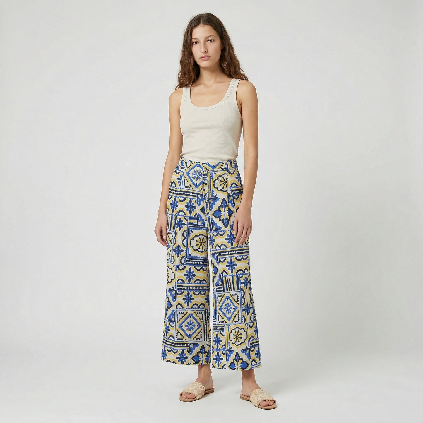 Pantalone Coulotte Stampato con Coulisse - var 2