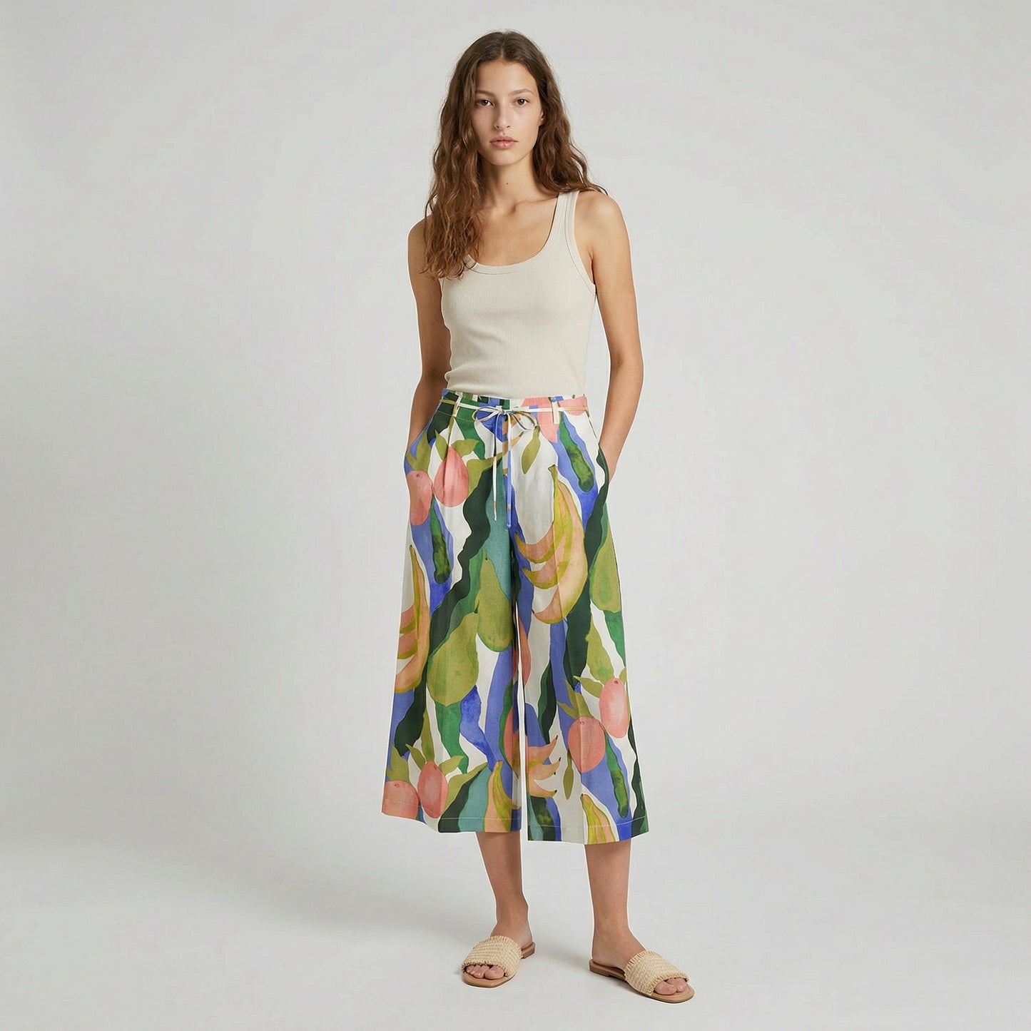 Pantalone Coulotte Stampato con Coulisse - var 3