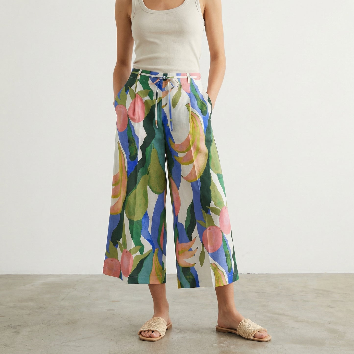 Pantalone Coulotte Stampato con Coulisse - var 3