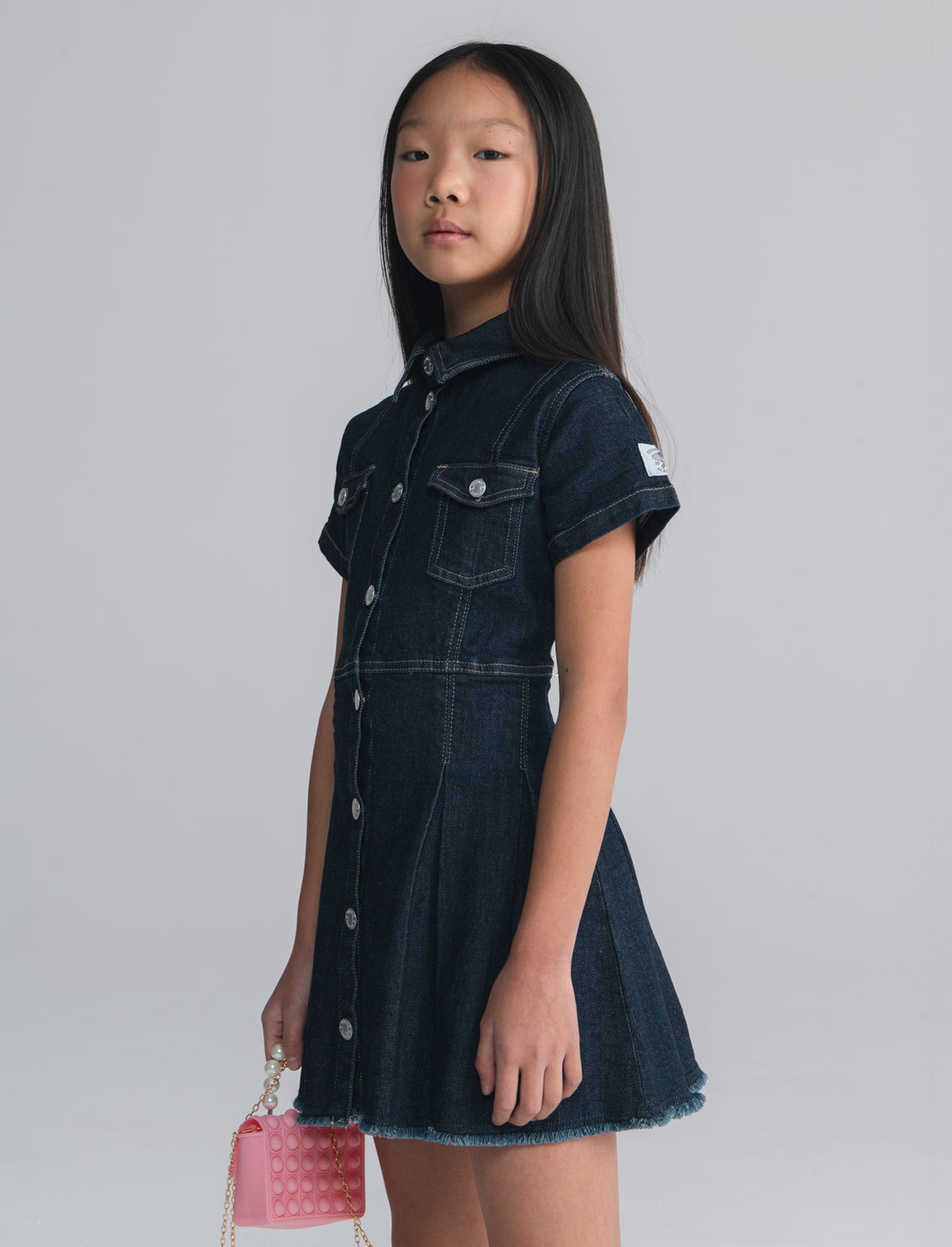 Abito in denim elastico per bambina - Denim