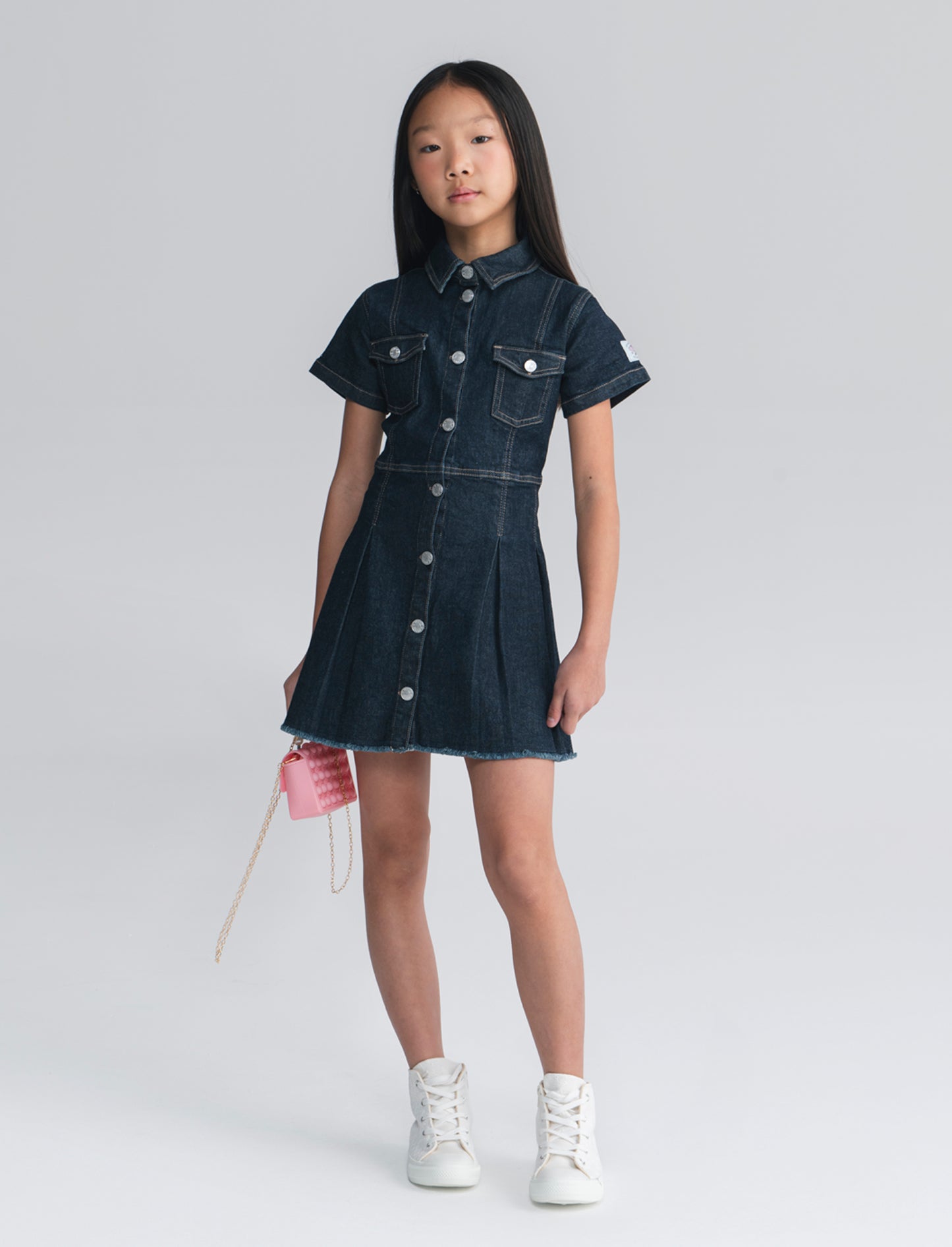 Abito in denim elastico per bambina - Denim
