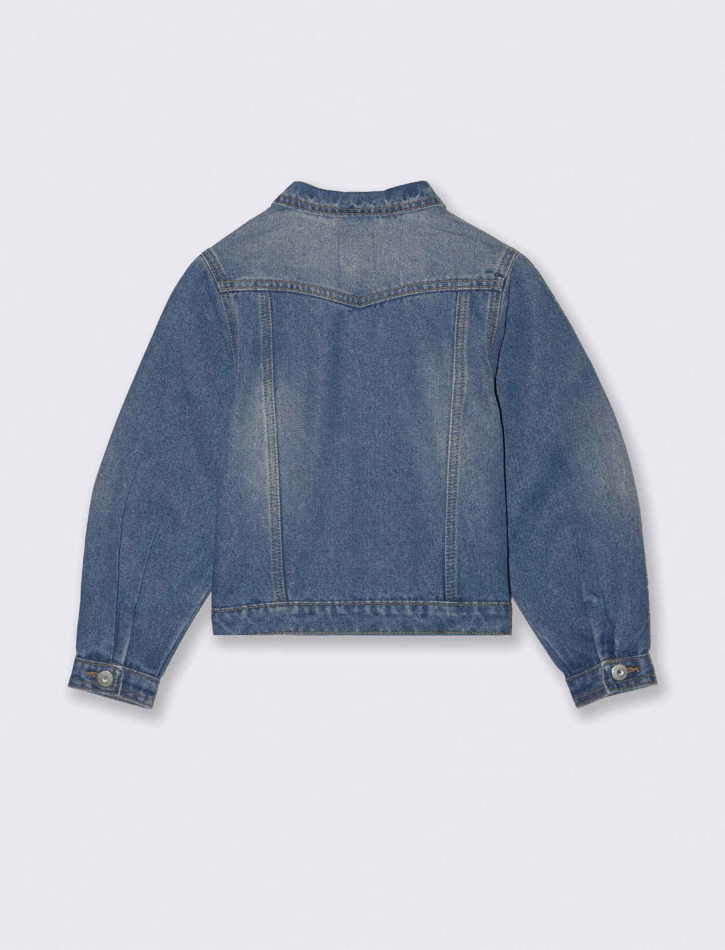 Giubbino jeans bambina manica a sbuffo - Denim chiaro
