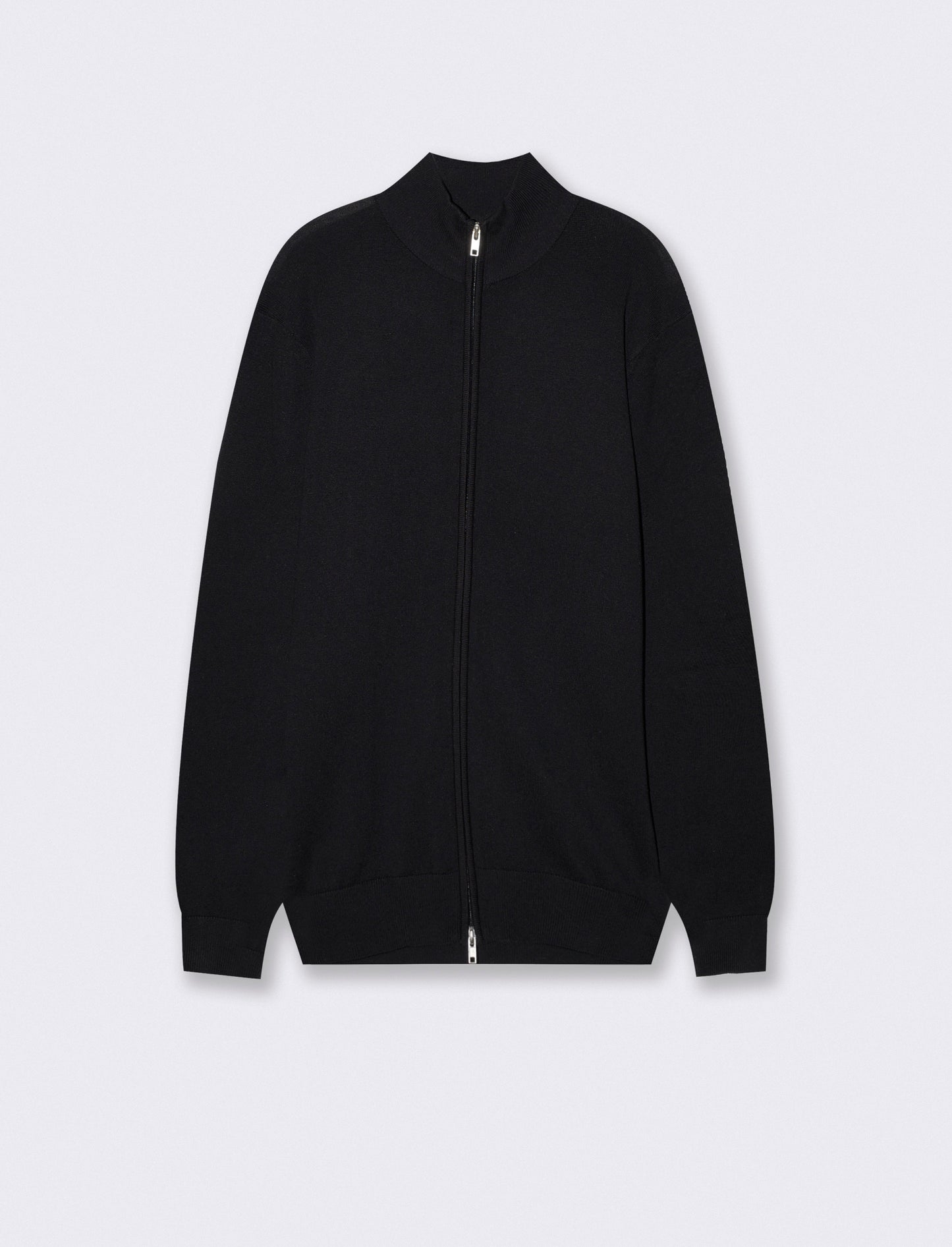 Maglia Cardigan Lupetto in Filato Comfort - Nero