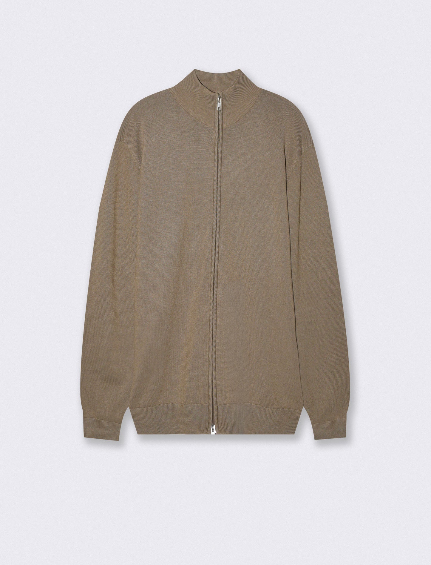 Comfort Yarn Turtleneck Cardigan - Green