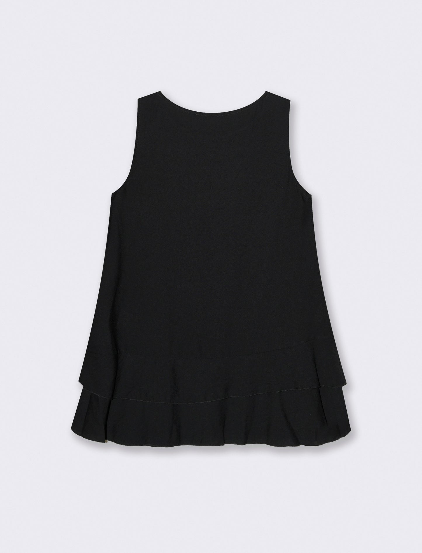 Top con balza e collana - Nero