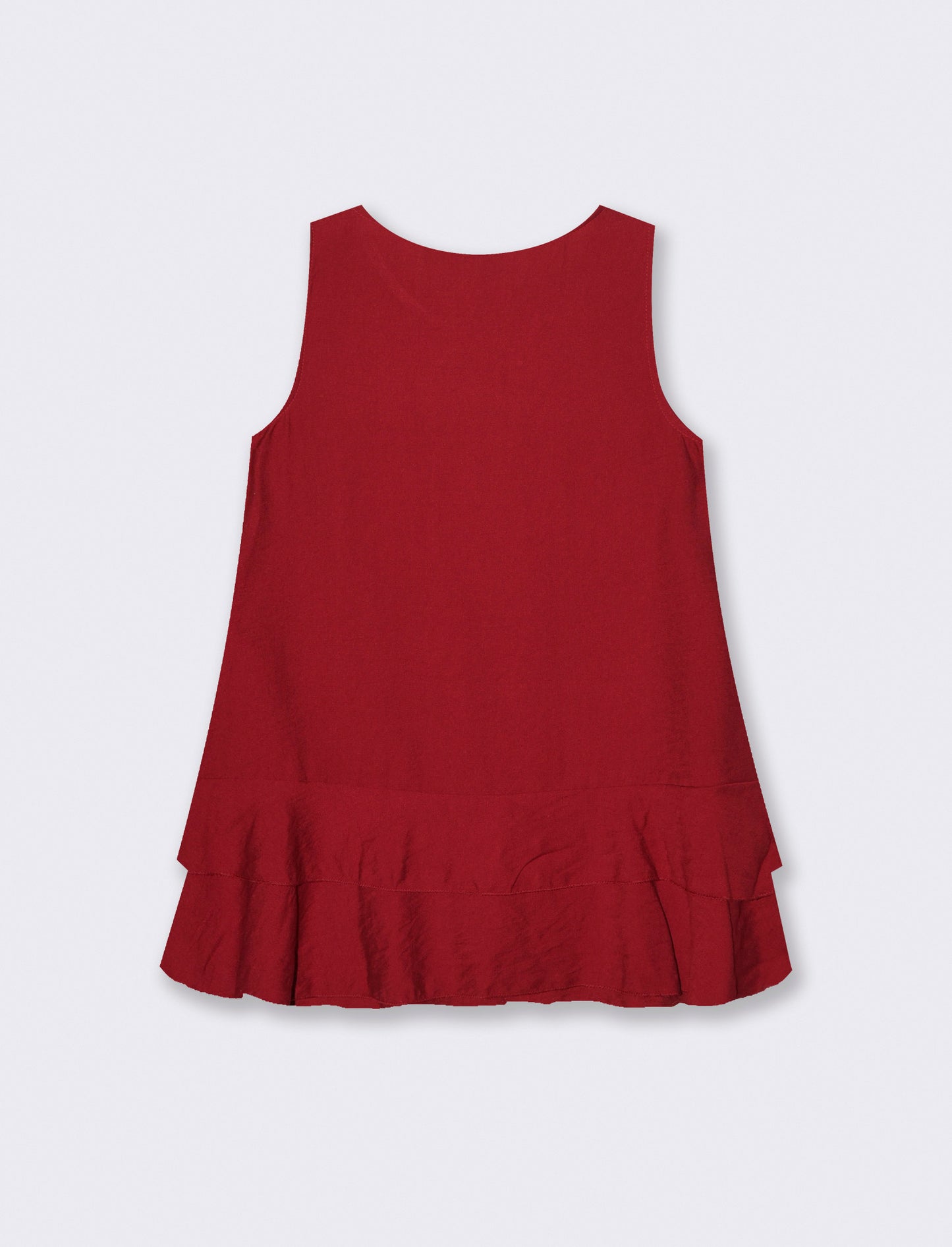 Top con balza e collana - Rosso india