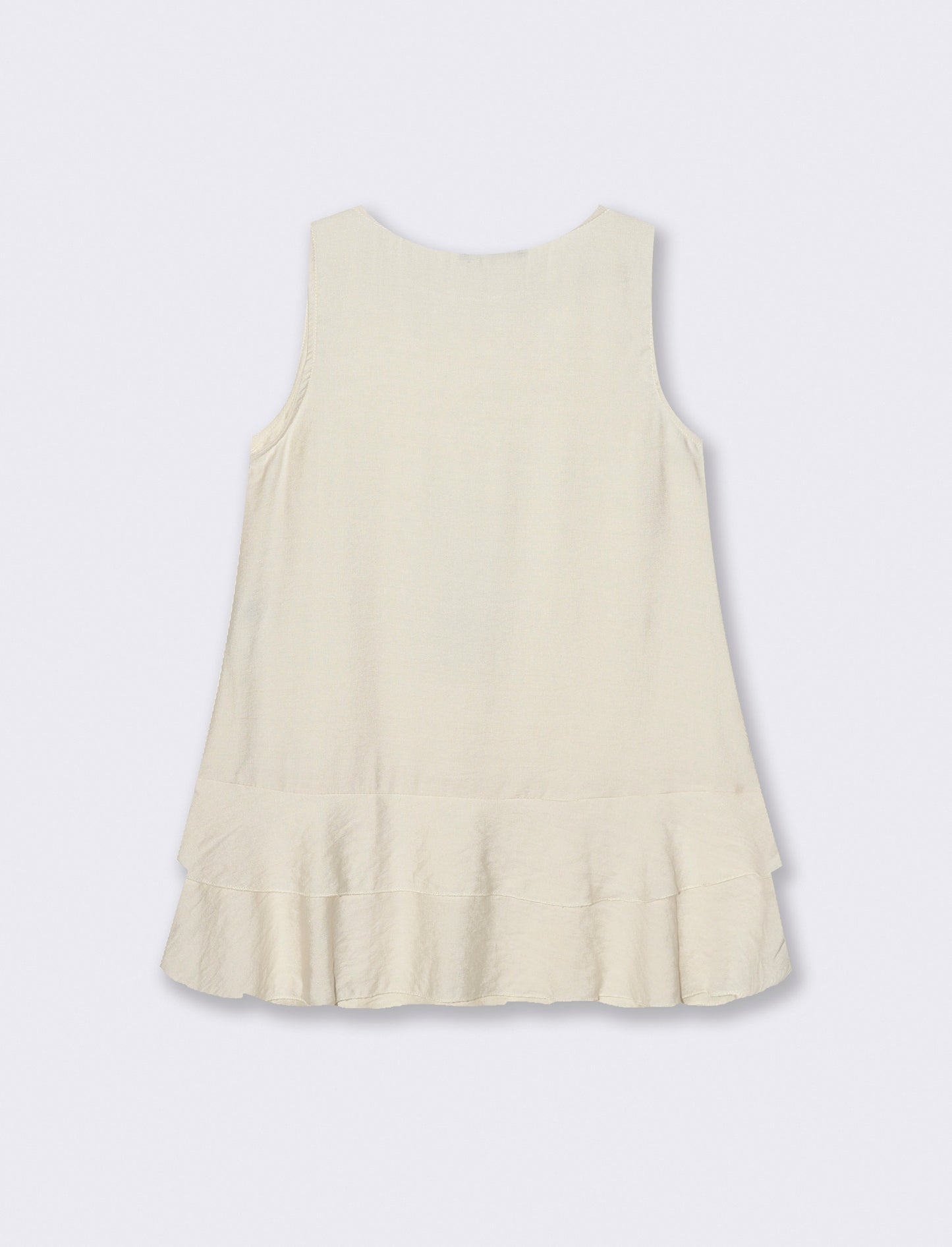 Top con balza e collana - Sabbia