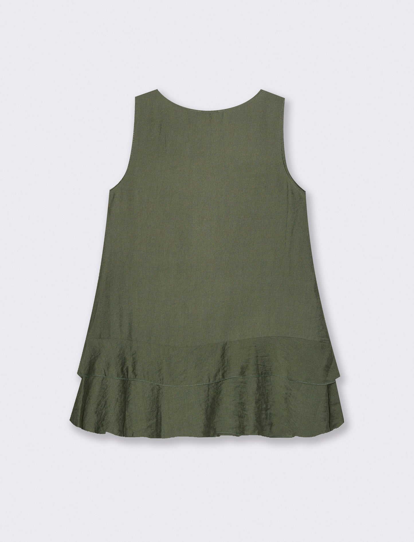 Top con balza e collana - Verde militare