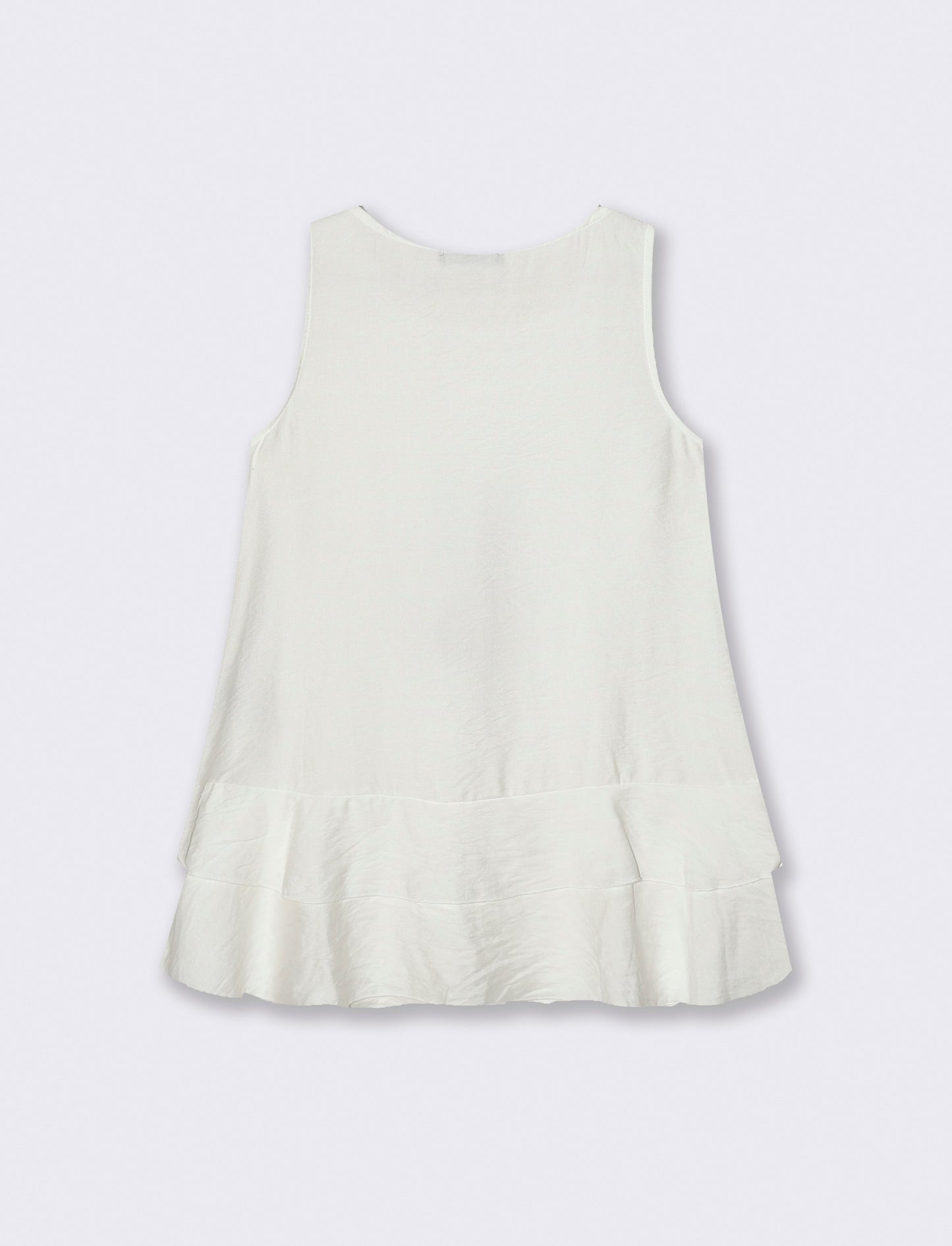 Top con balza e collana - Bianco