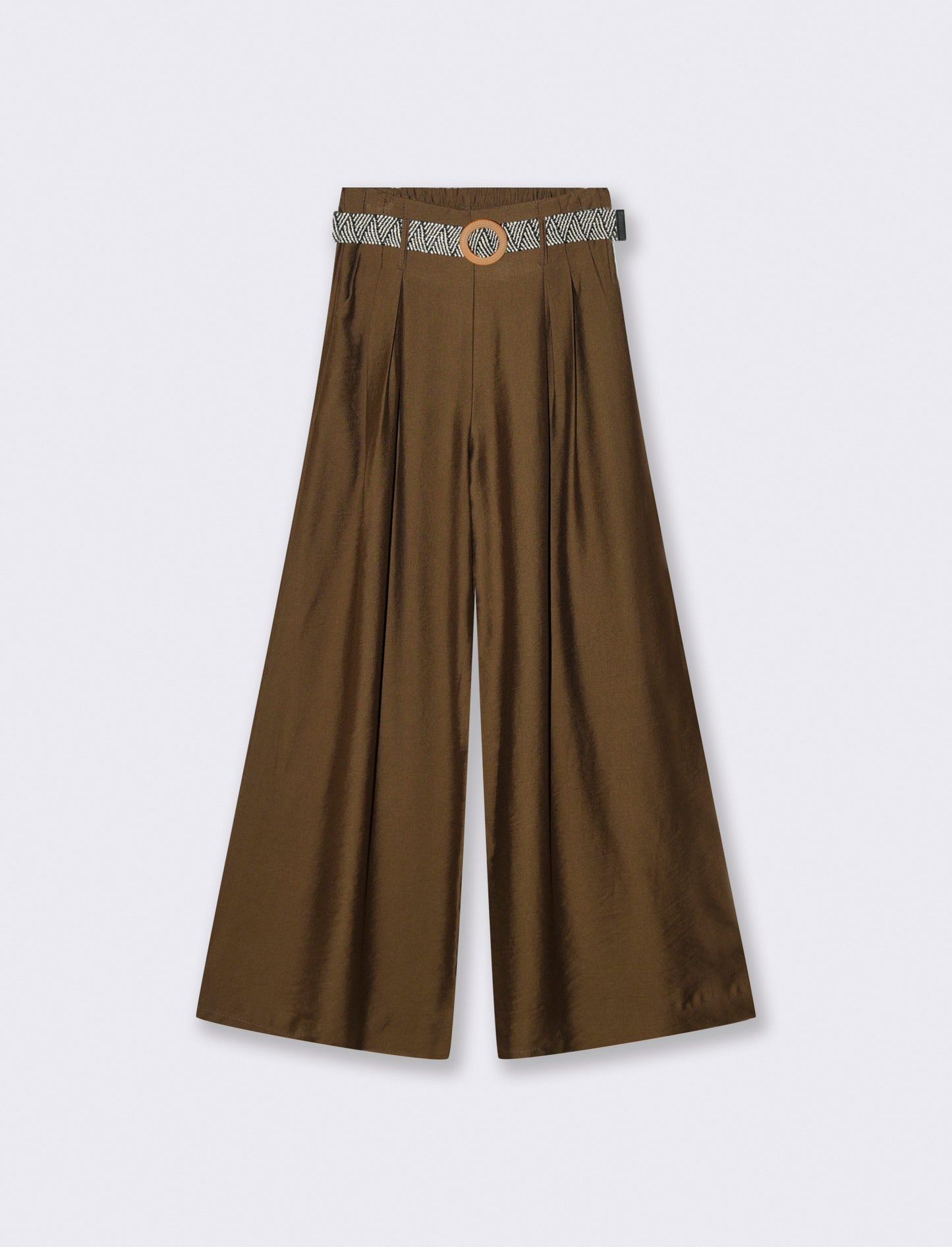 Pantalone a palazzo con cintura - Moro