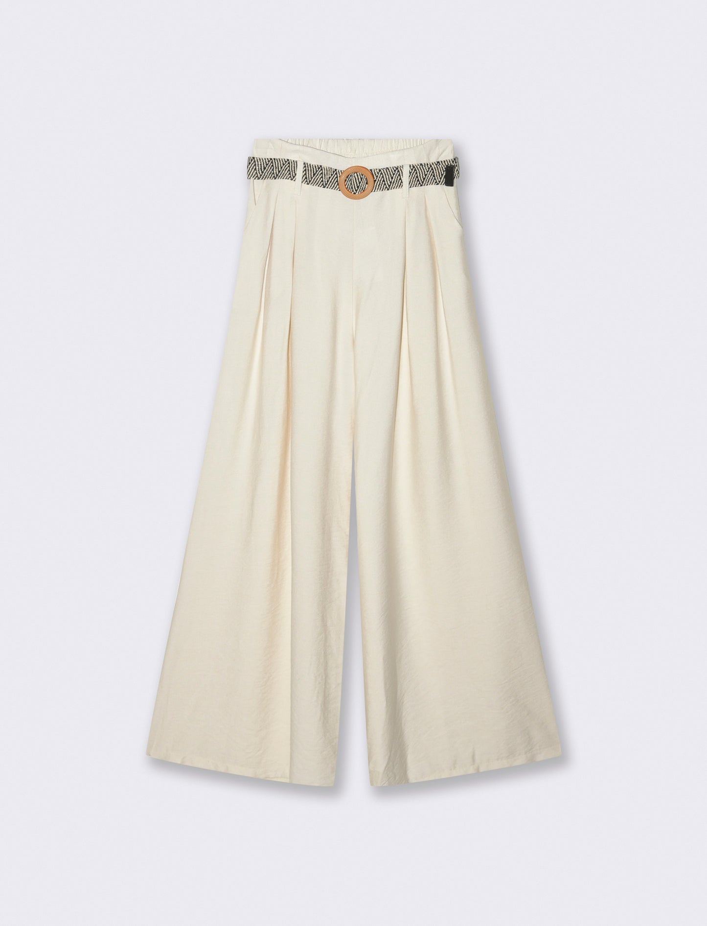 Pantalone a palazzo con cintura - Sabbia