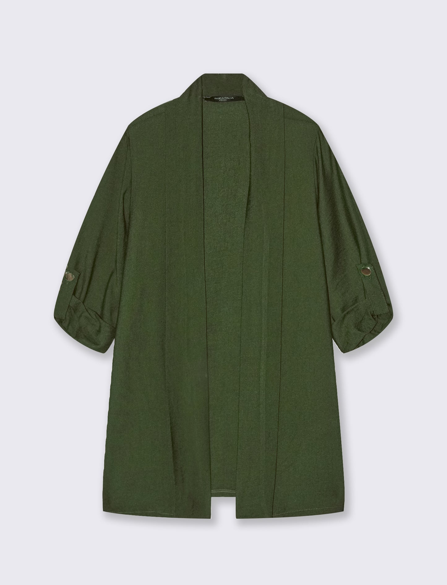 Giacca aperta con bottoni sulla manica - Verde militare