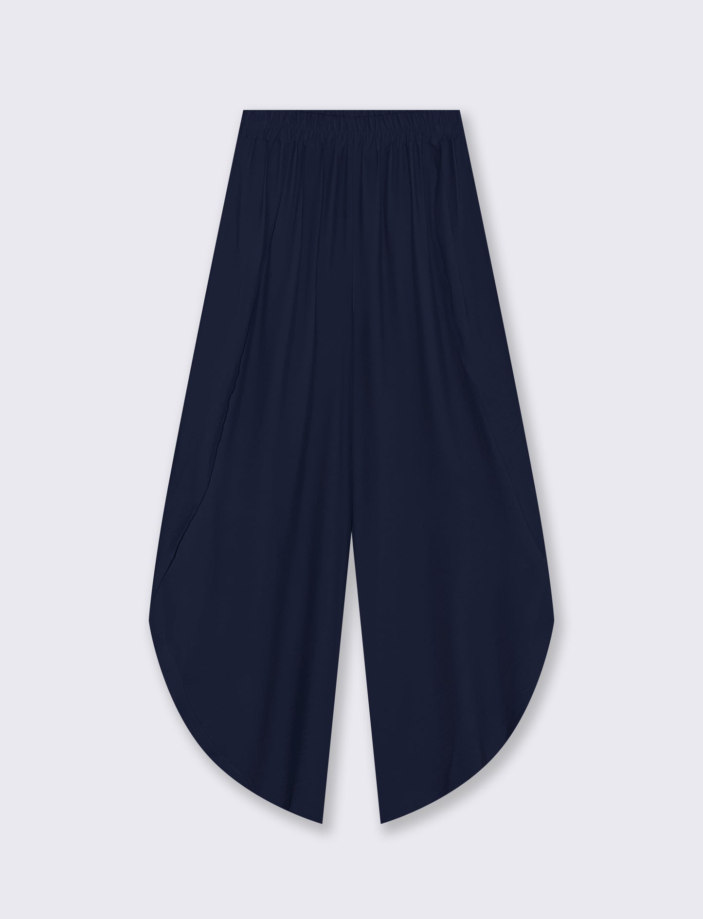 Pantalone a palazzo con elastico in vita - Blu