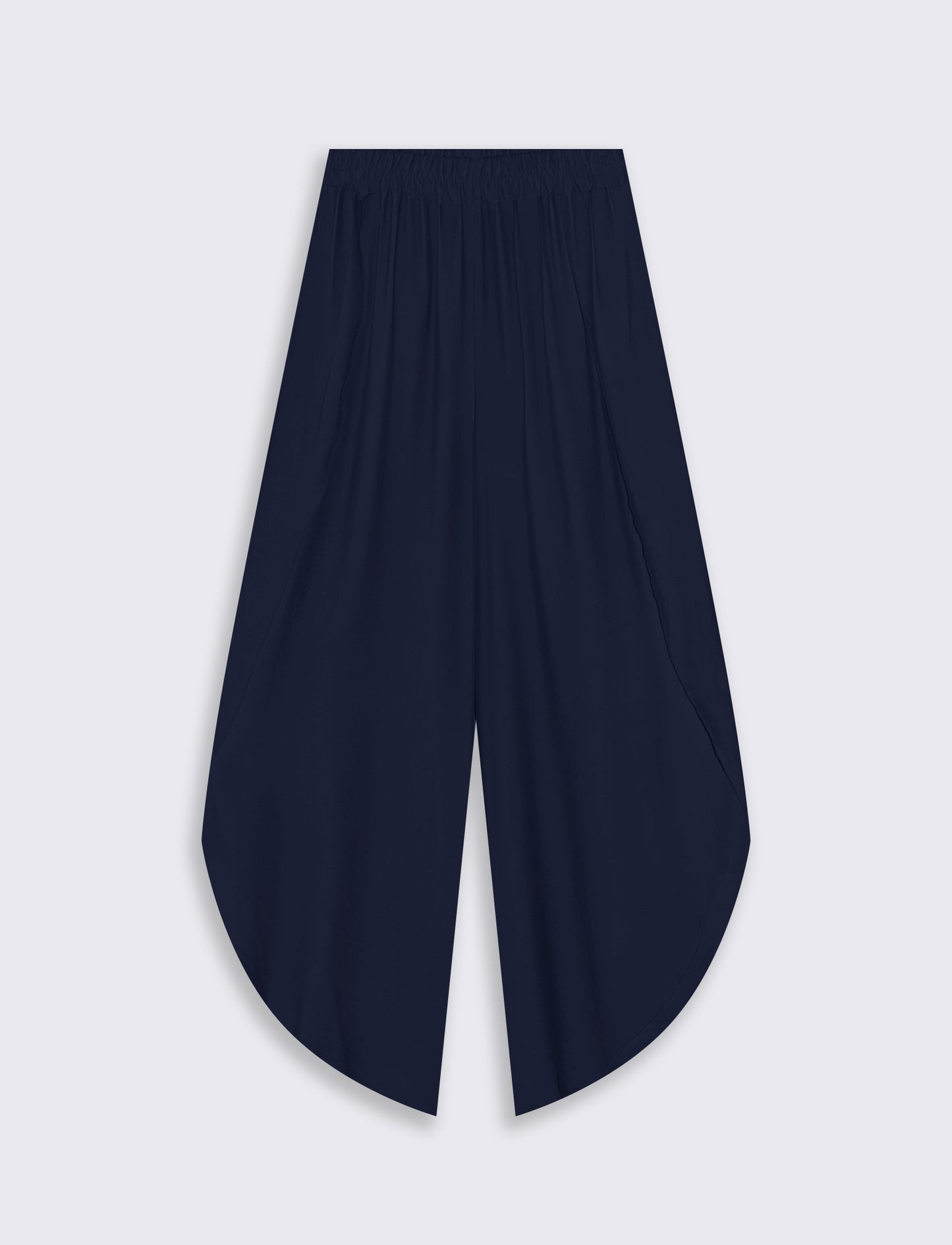 Pantalone a palazzo con elastico in vita - Blu
