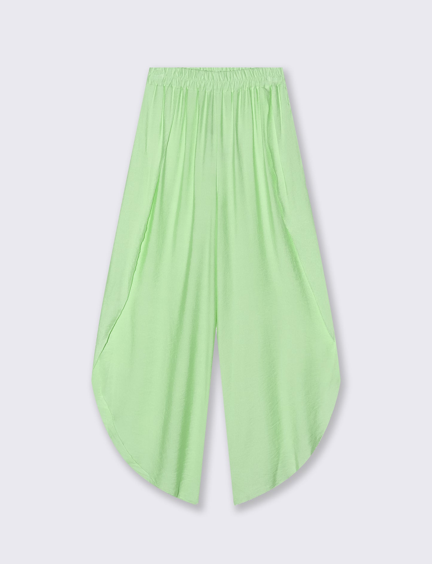 Pantalone a palazzo con elastico in vita - Verde acqua