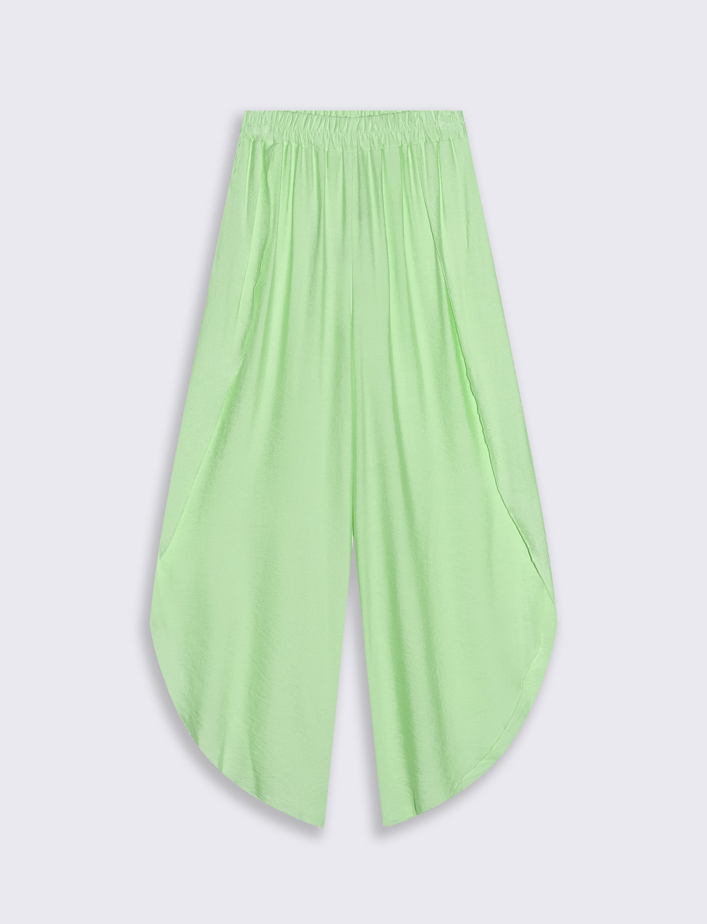 Pantalone a palazzo con elastico in vita - Verde acqua