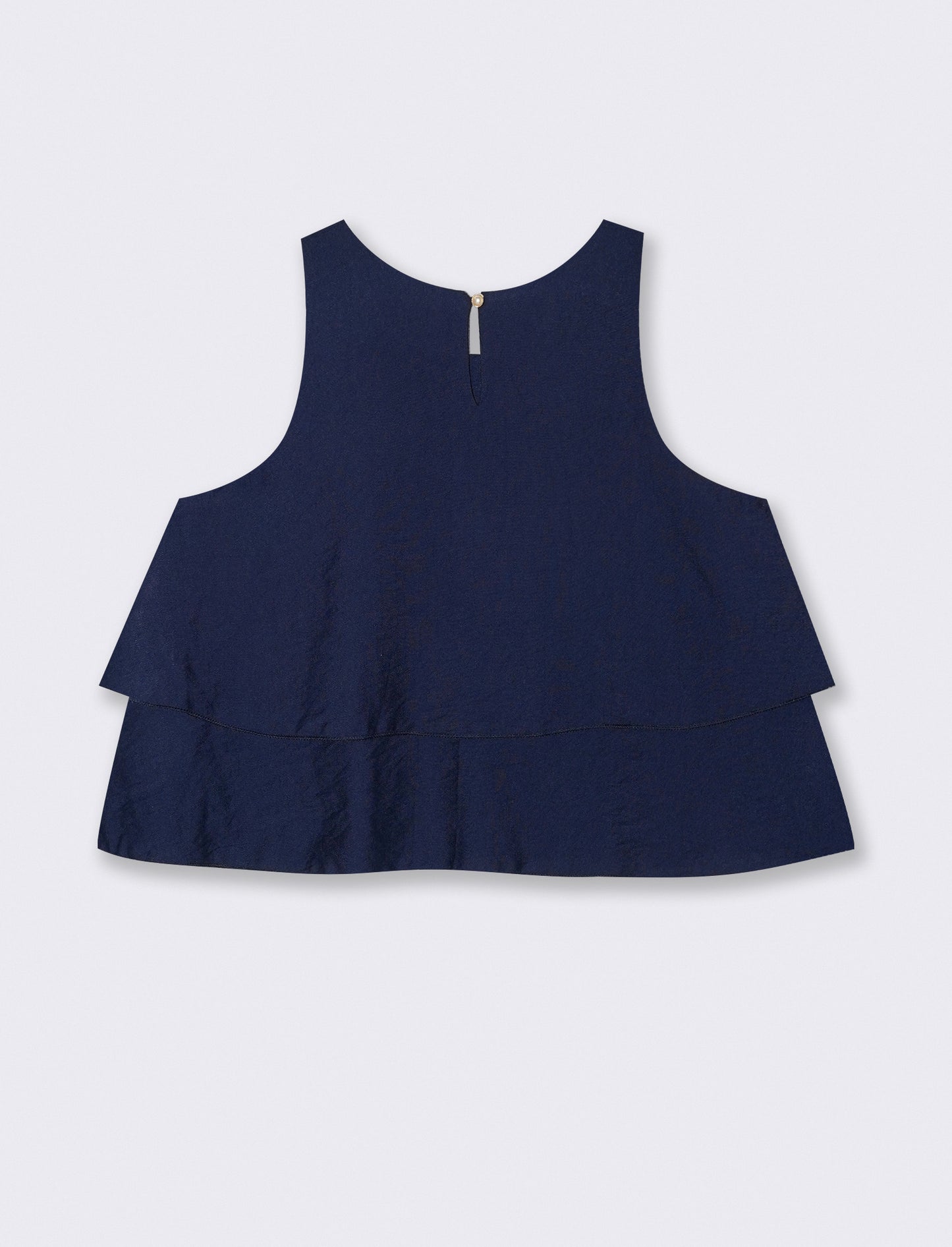 Top con balza al fondo - Blu