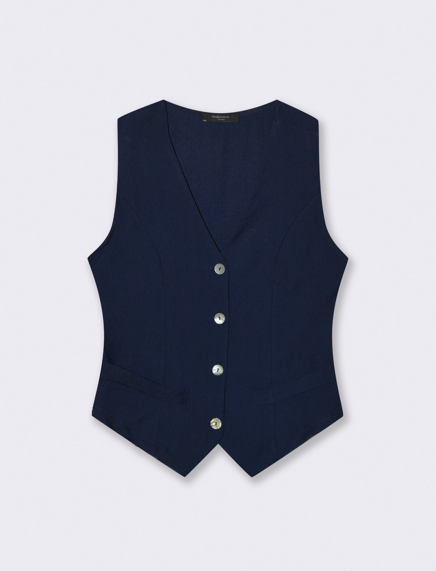 Gilet con bottoni in viscosa - Blu