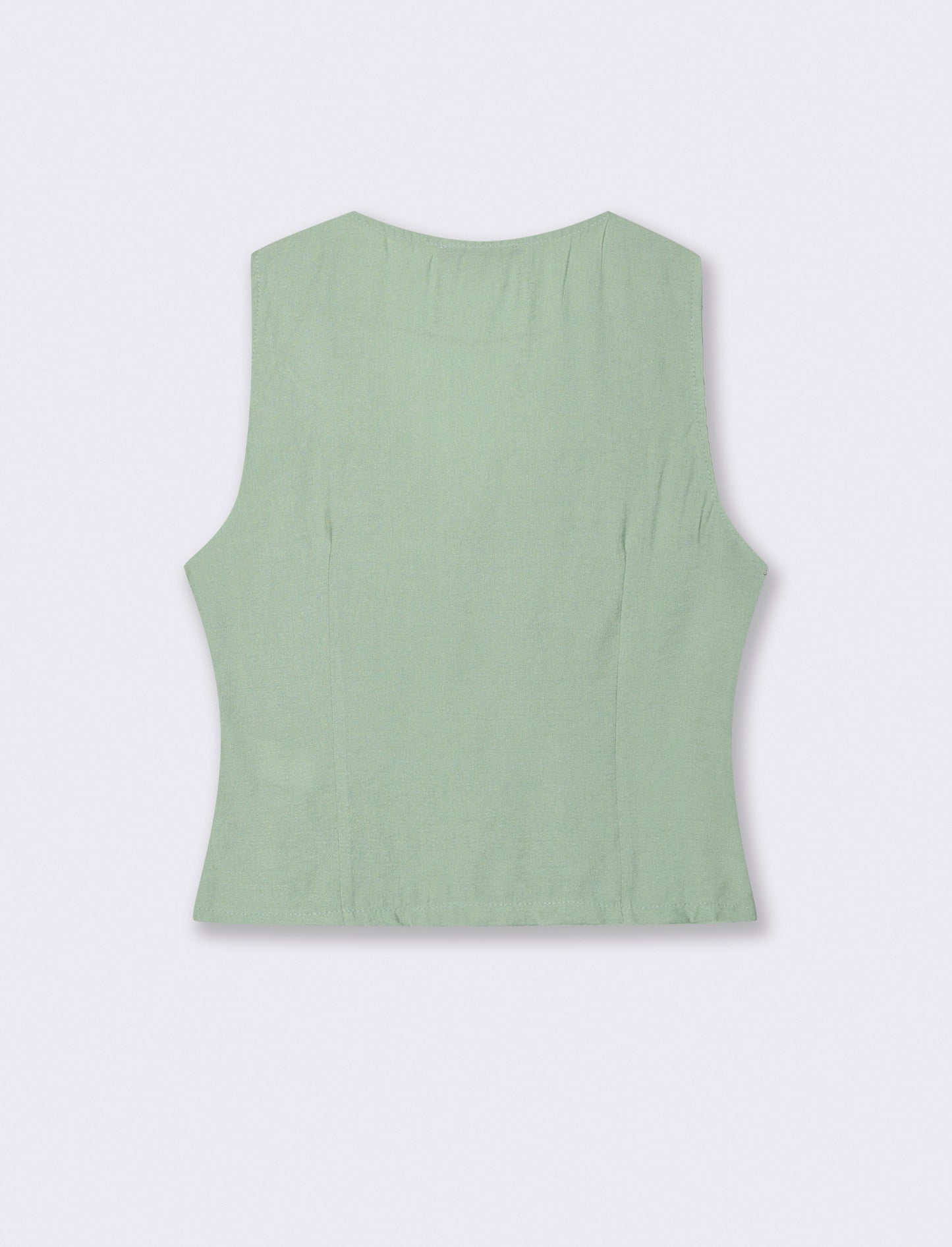 Gilet con bottoni in viscosa - Verde acqua