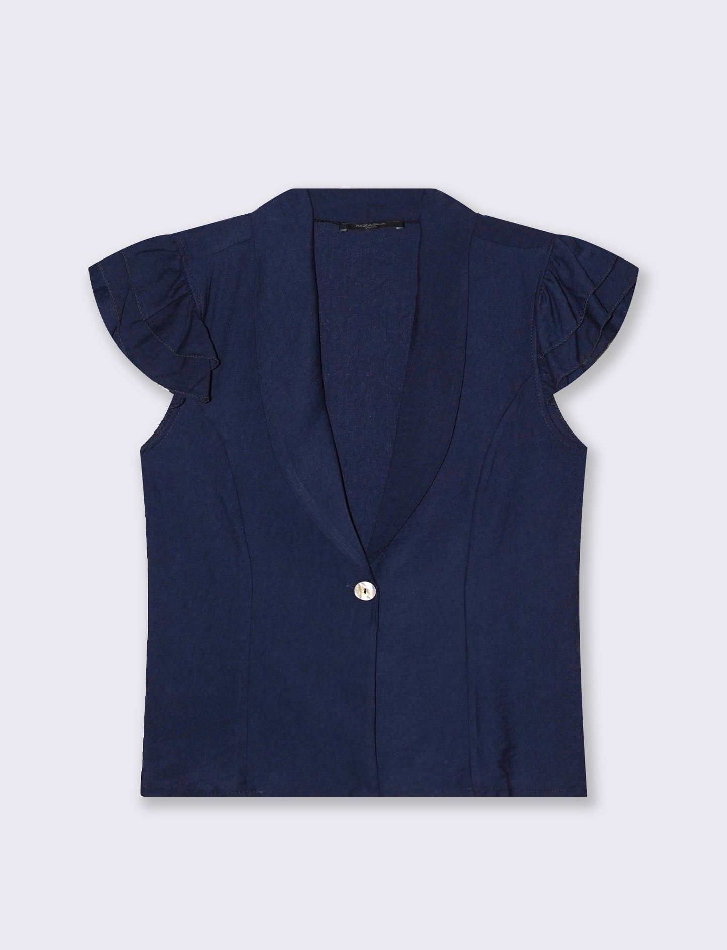 Giacca corta con maniche con arriccio - Blu