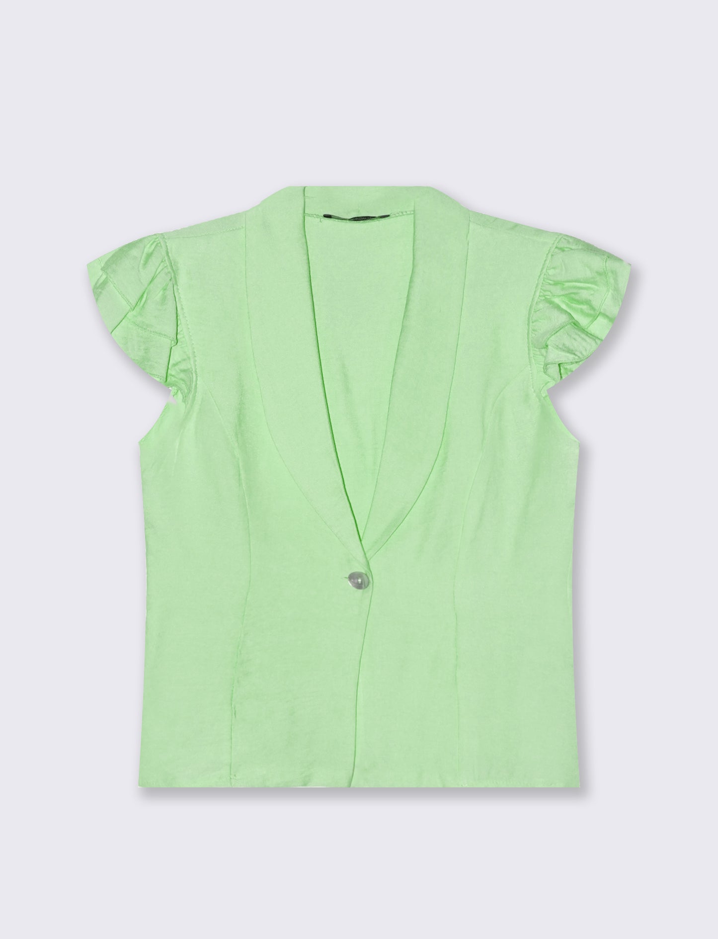 Giacca corta con maniche con arriccio - Verde acqua