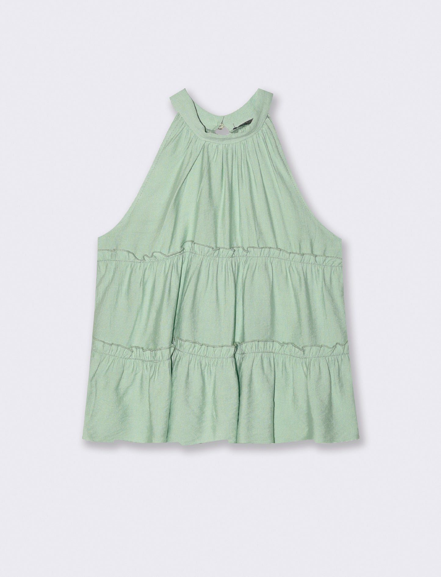Top con rouches - Verde acqua