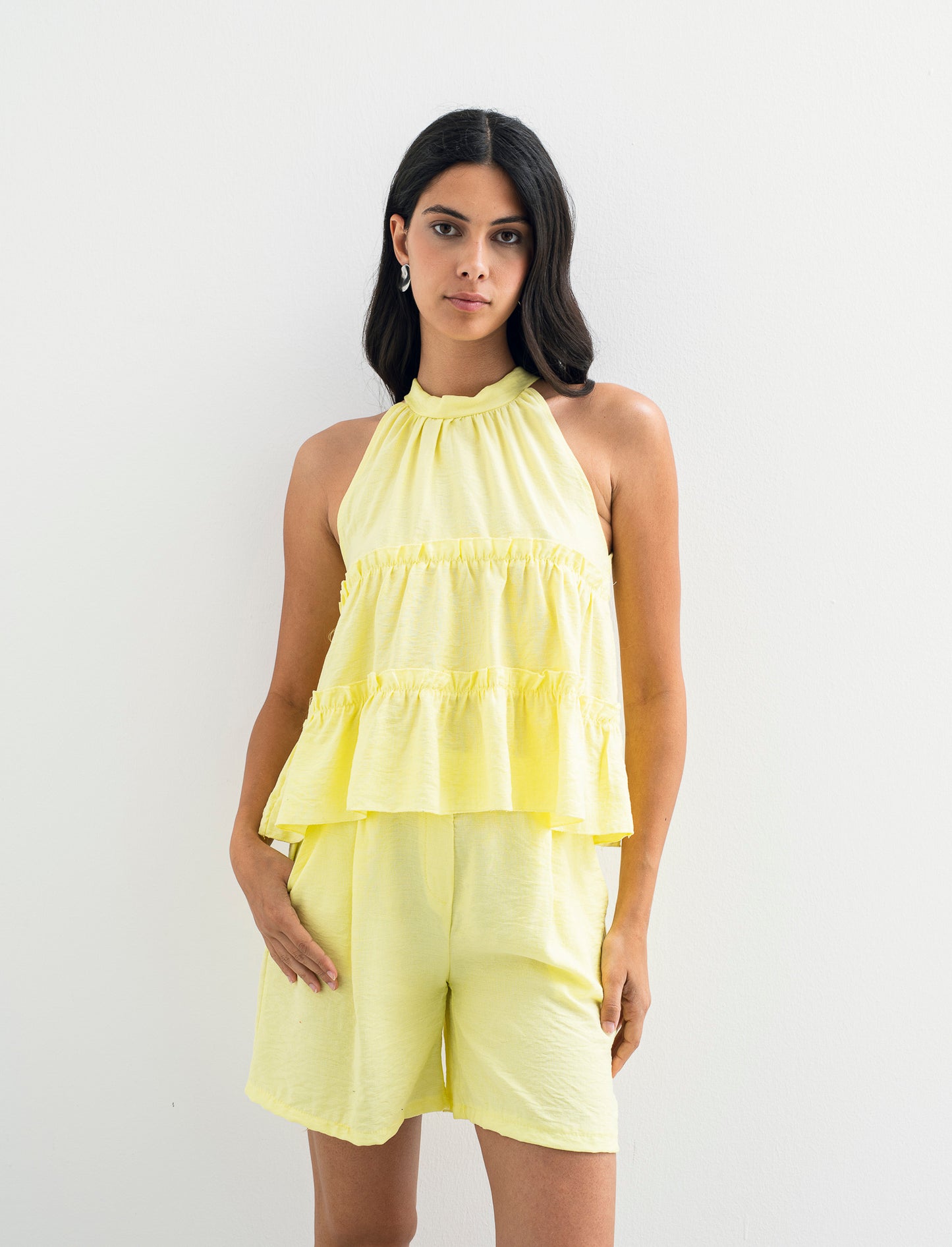 Top con rouches - Giallo